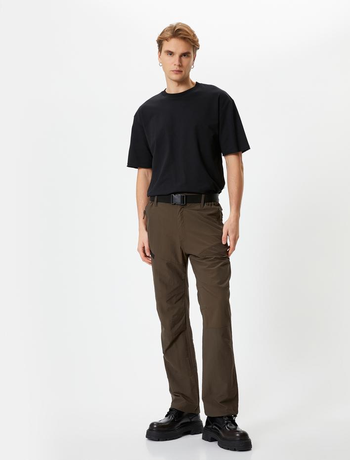  Paraşüt Pantolon Kemer Detaylı Cepli Düğmeli