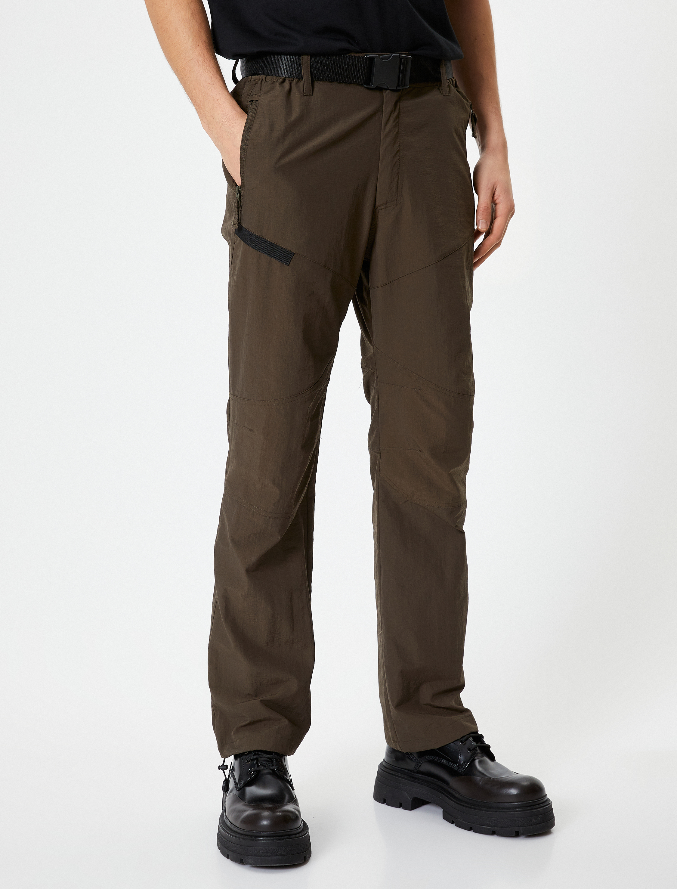   Paraşüt Pantolon Kemer Detaylı Cepli Düğmeli