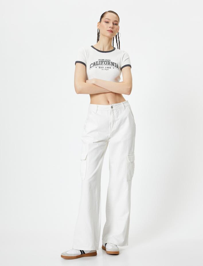  Kolej Kısa Tişört Kısa Kollu Bisiklet Yaka Ribanalı Pamuklu Slim Fit