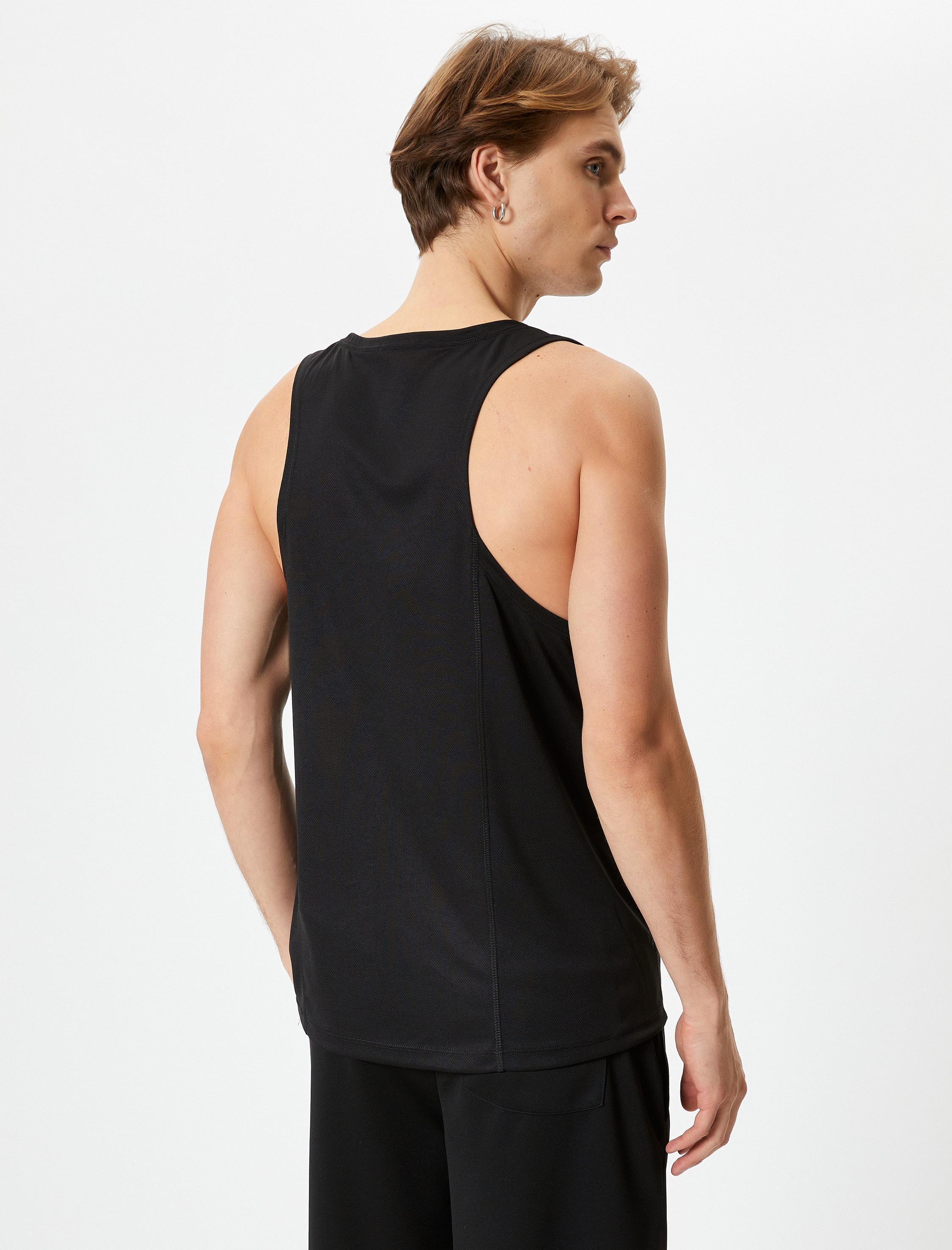   Sporcu Atleti Kolsuz Bisiklet Yaka Rahat Kesim Dikiş Detaylı