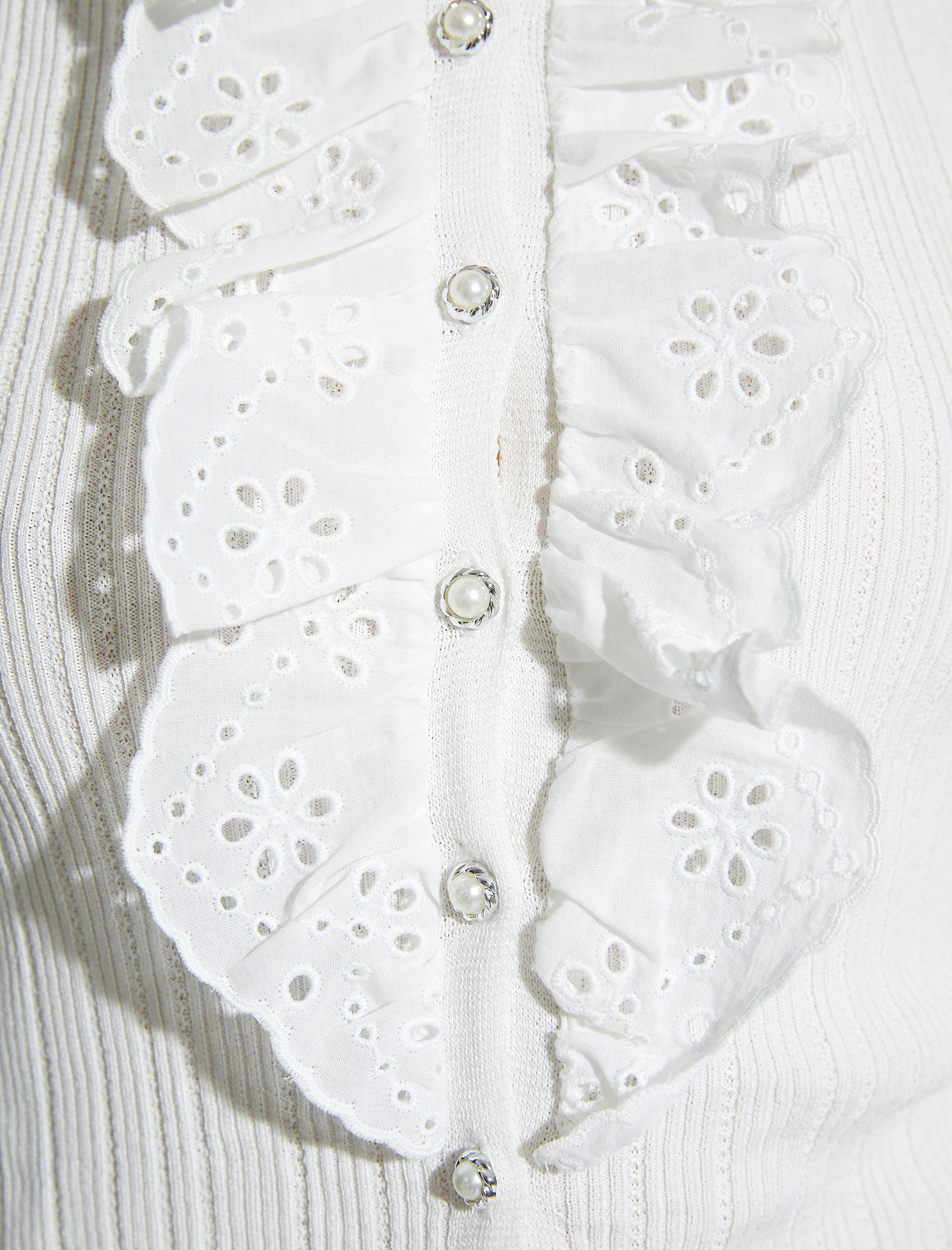 Fisto Fırfırlı Atlet İnci Düğmeli Polo Yaka Kolsuz