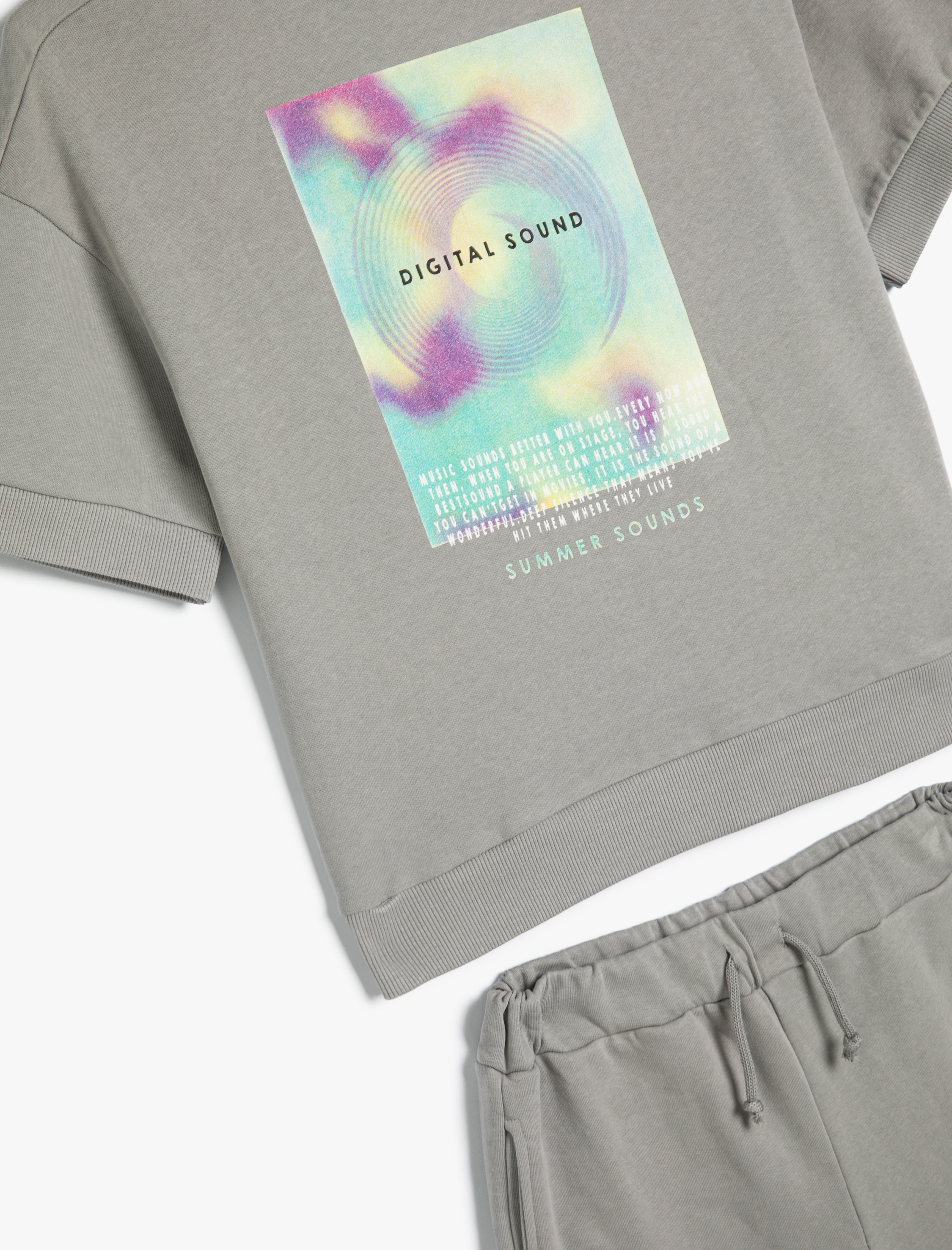  Erkek Çocuk 2'li Tişört Şort Seti Baskı Detaylı Pamuklu