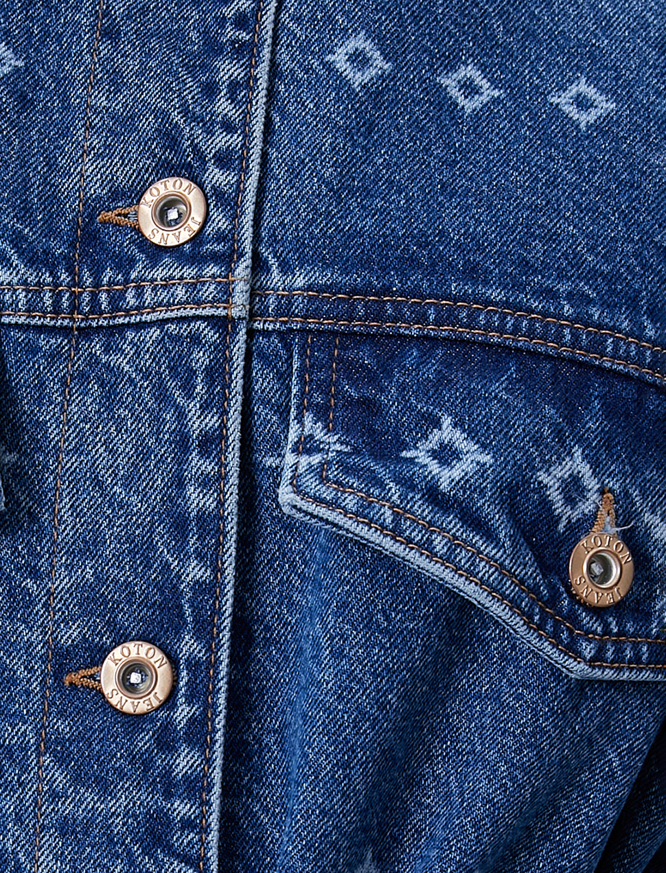   Uzun Kot Ceket Lazer Baskı Detaylı Kemerli Cepli Rahat Kalıp