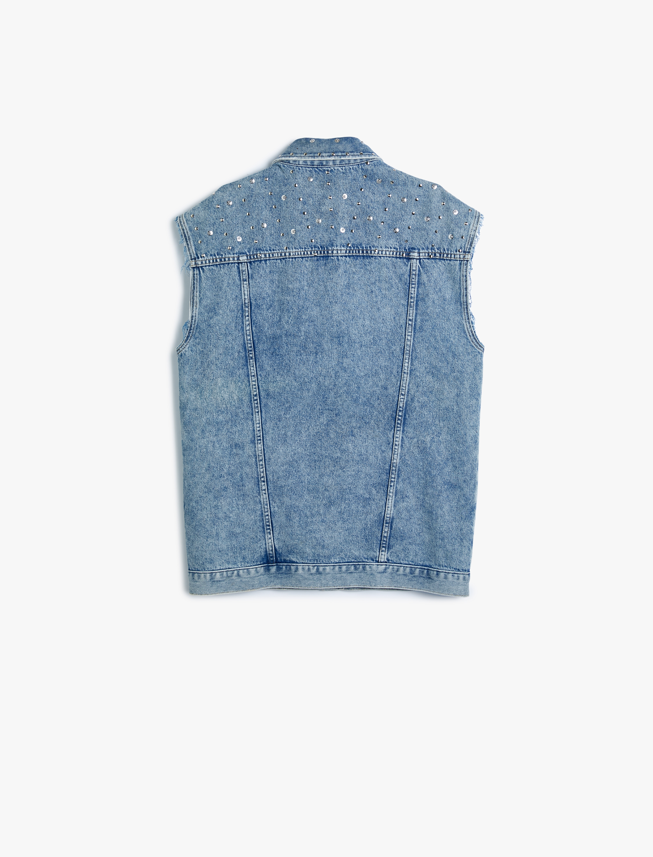   Kolsuz Oversize Kot Ceket Zımba Detaylı