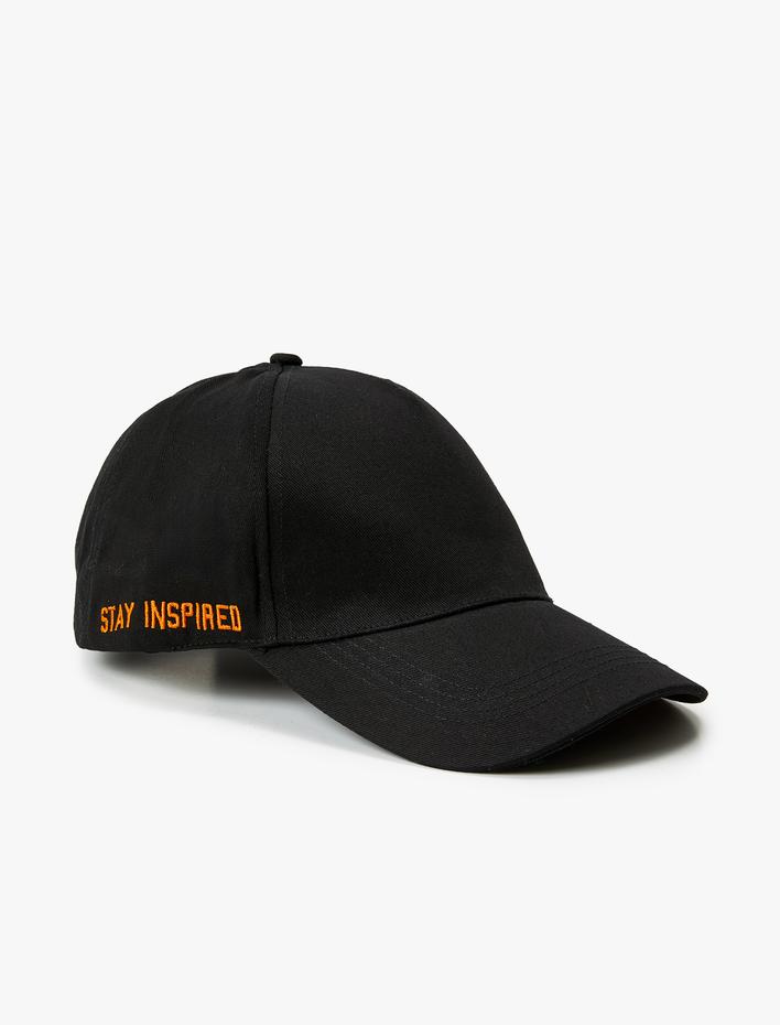 Erkek Kep Şapka Slogan İşlemeli