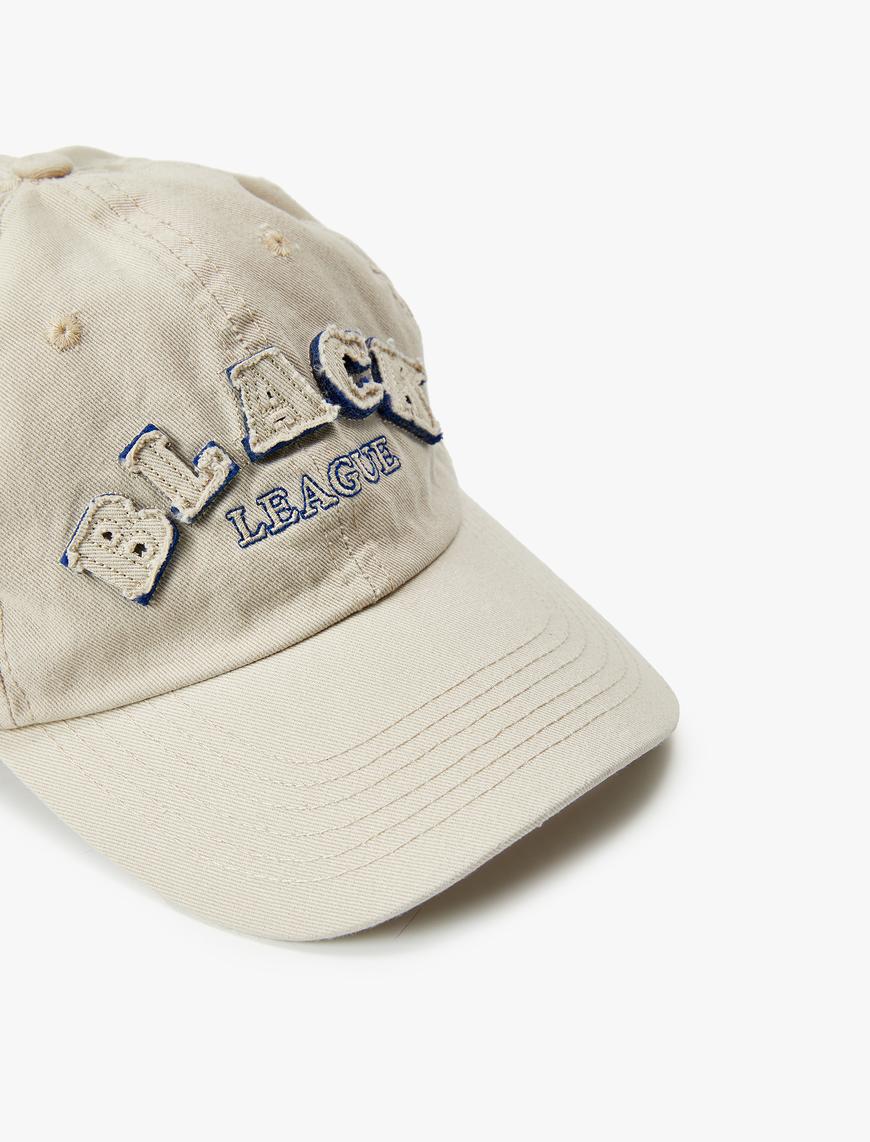  Erkek Kolej Şapka Kep Slogan İşlemeli Kabartmalı