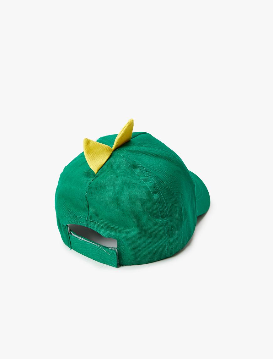  Erkek Çocuk Dinozor Kep Şapka Aplike Detaylı Pamuklu