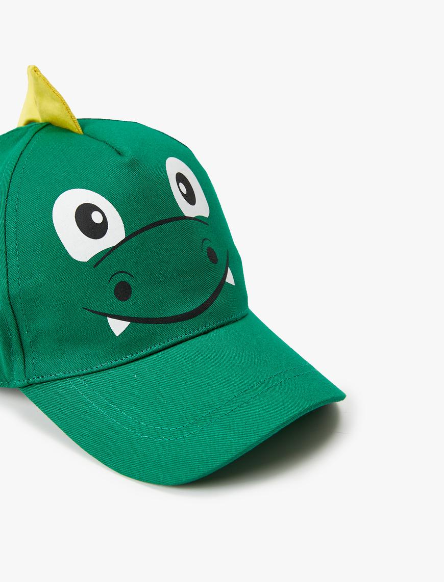  Erkek Çocuk Dinozor Kep Şapka Aplike Detaylı Pamuklu