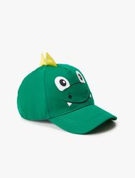 Dinozor Kep Şapka Aplike Detaylı Pamuklu
