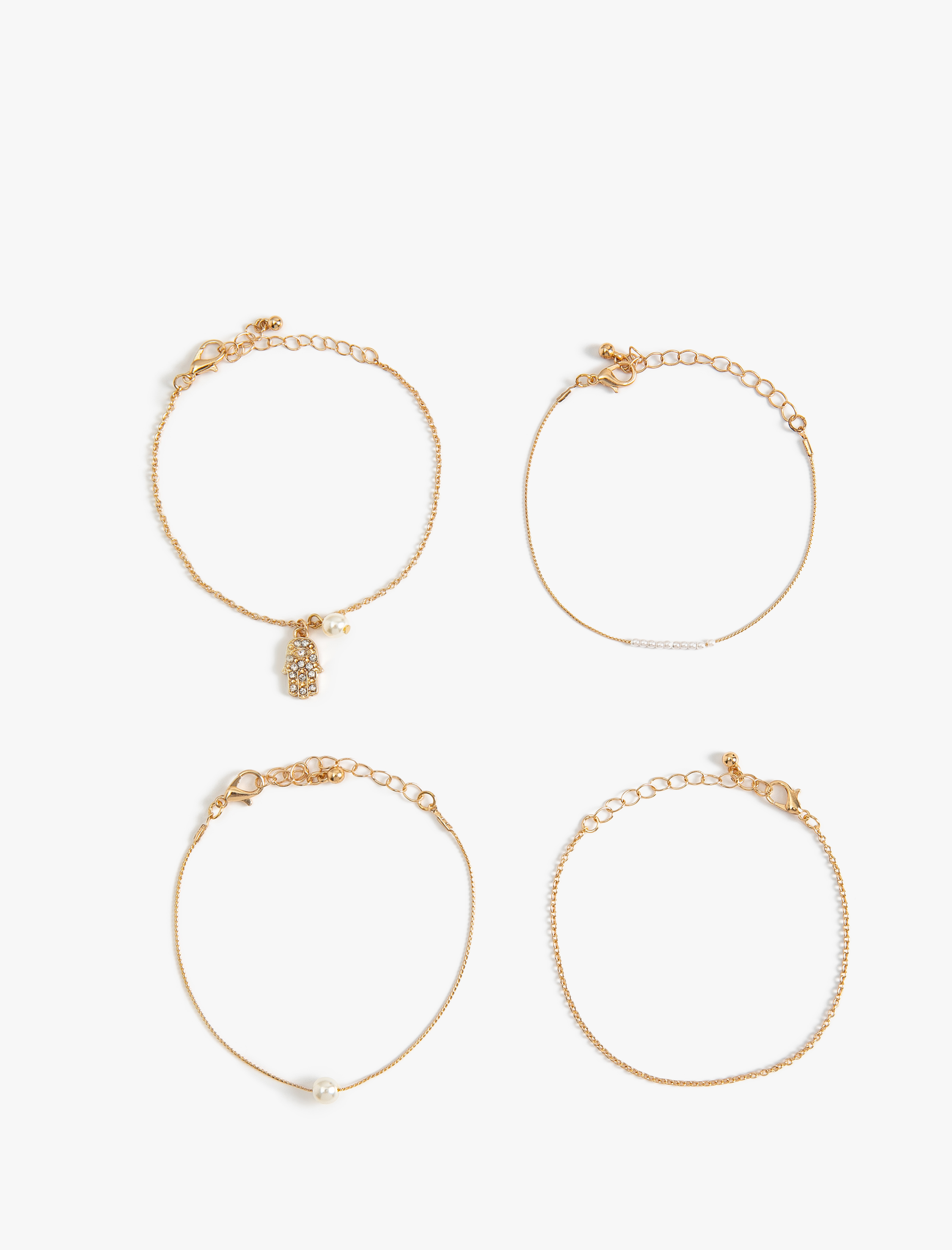 Kadın 4'lü Zincir Bileklik Seti