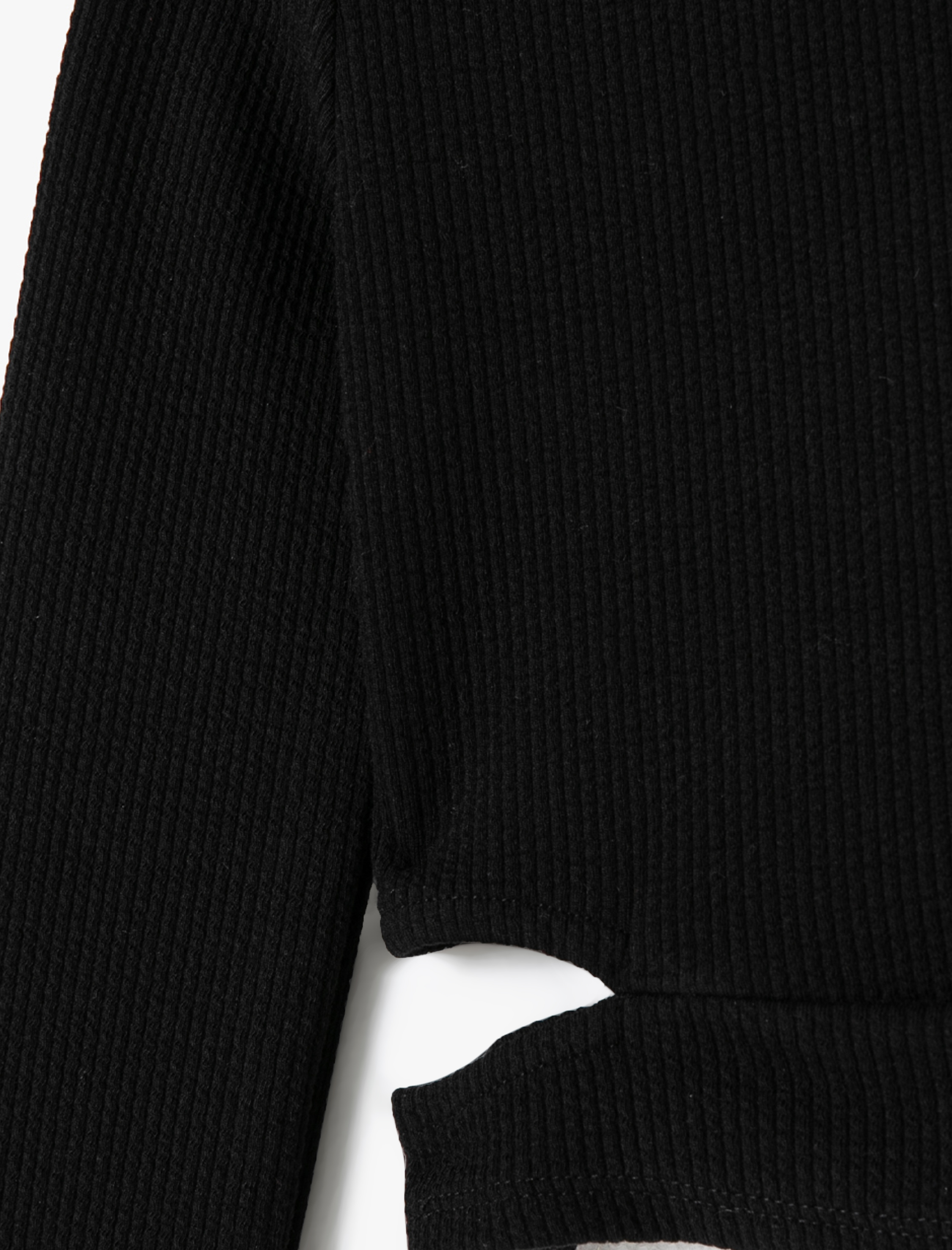  Kız Çocuk Uzun Kollu Bluz Pencere Detaylı Bisiklet Yaka Kaşkorse