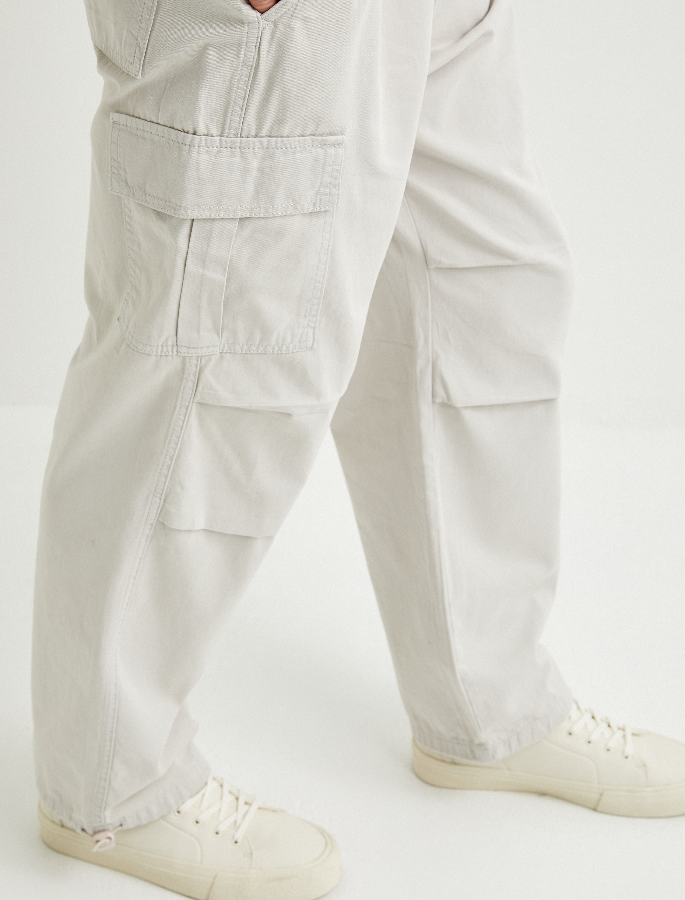   Kargo Paraşüt Bol Pantolon Beli Lastikli Cep Detaylı Stoperli