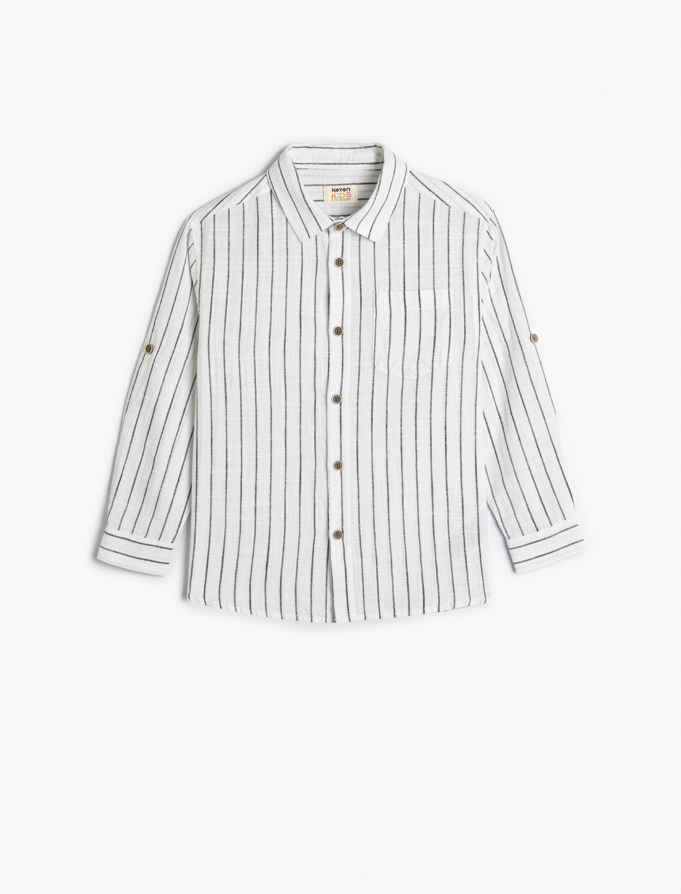  Erkek Çocuk Gömlek Uzun Kollu Cepli Pamuklu