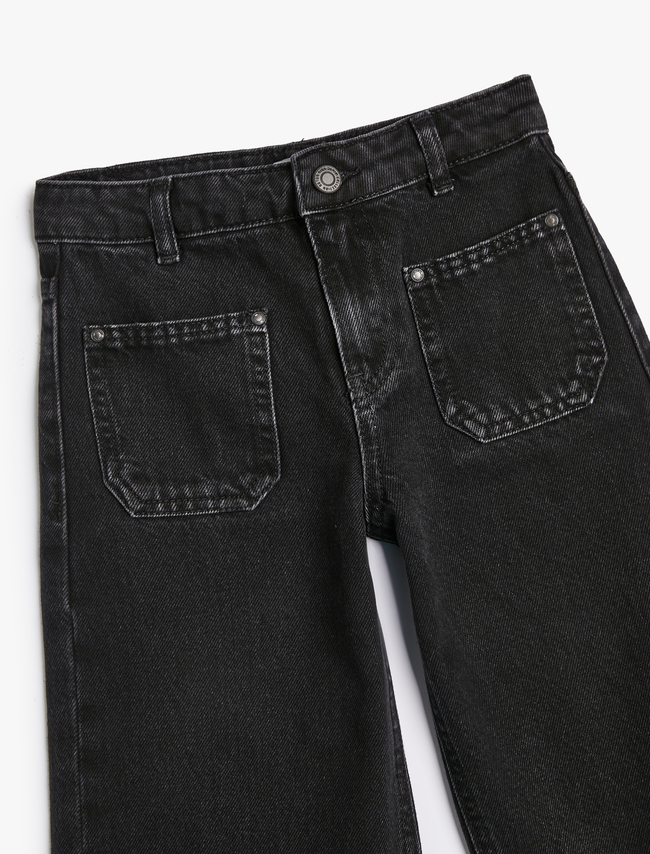  Kız Çocuk İspanyol Paça Kot Pantolon Cep Detaylı Normal Bel - Flare Jean