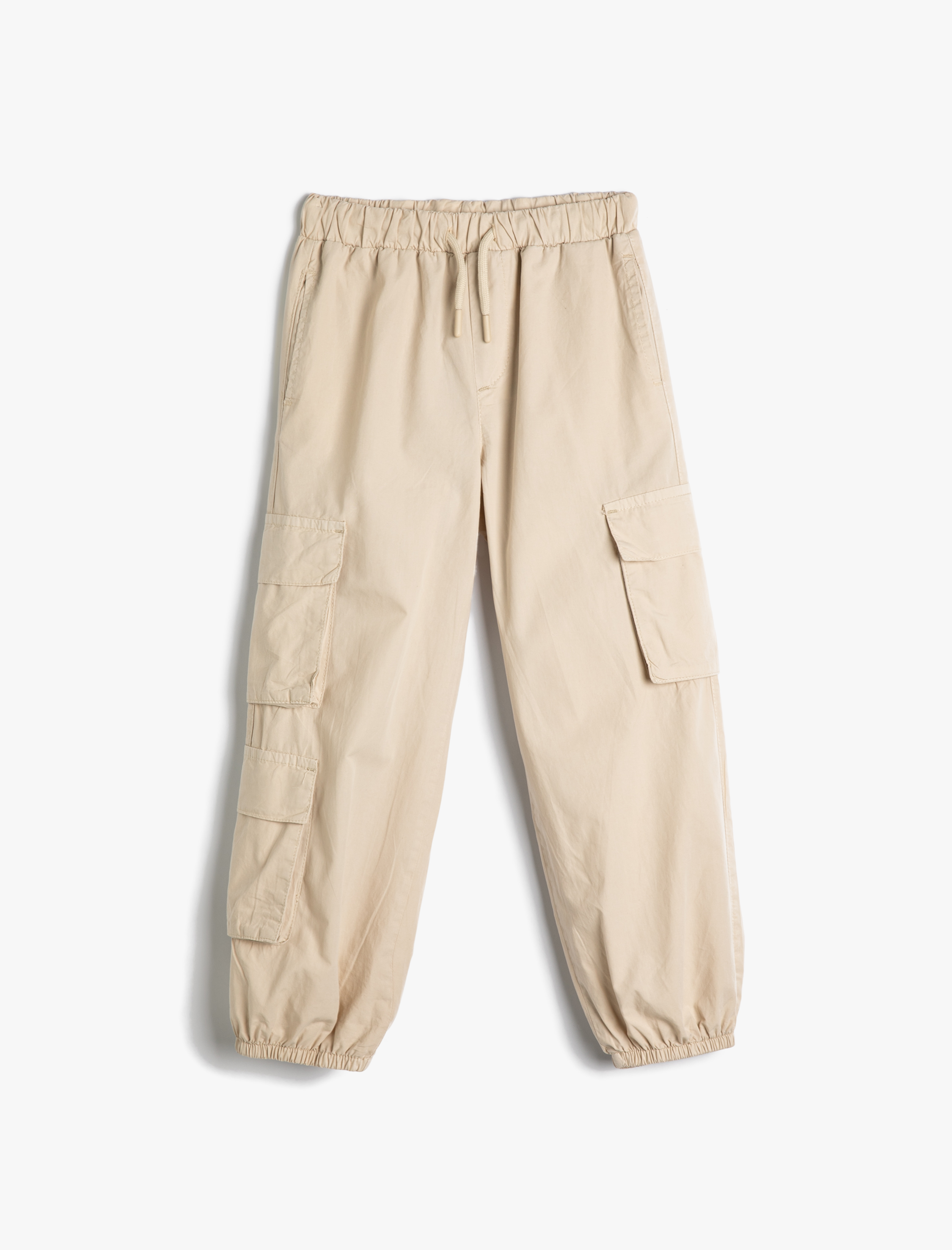  Erkek Çocuk Jogger Kargo Pantolon Pamuklu Beli Bağlamalı Cepli