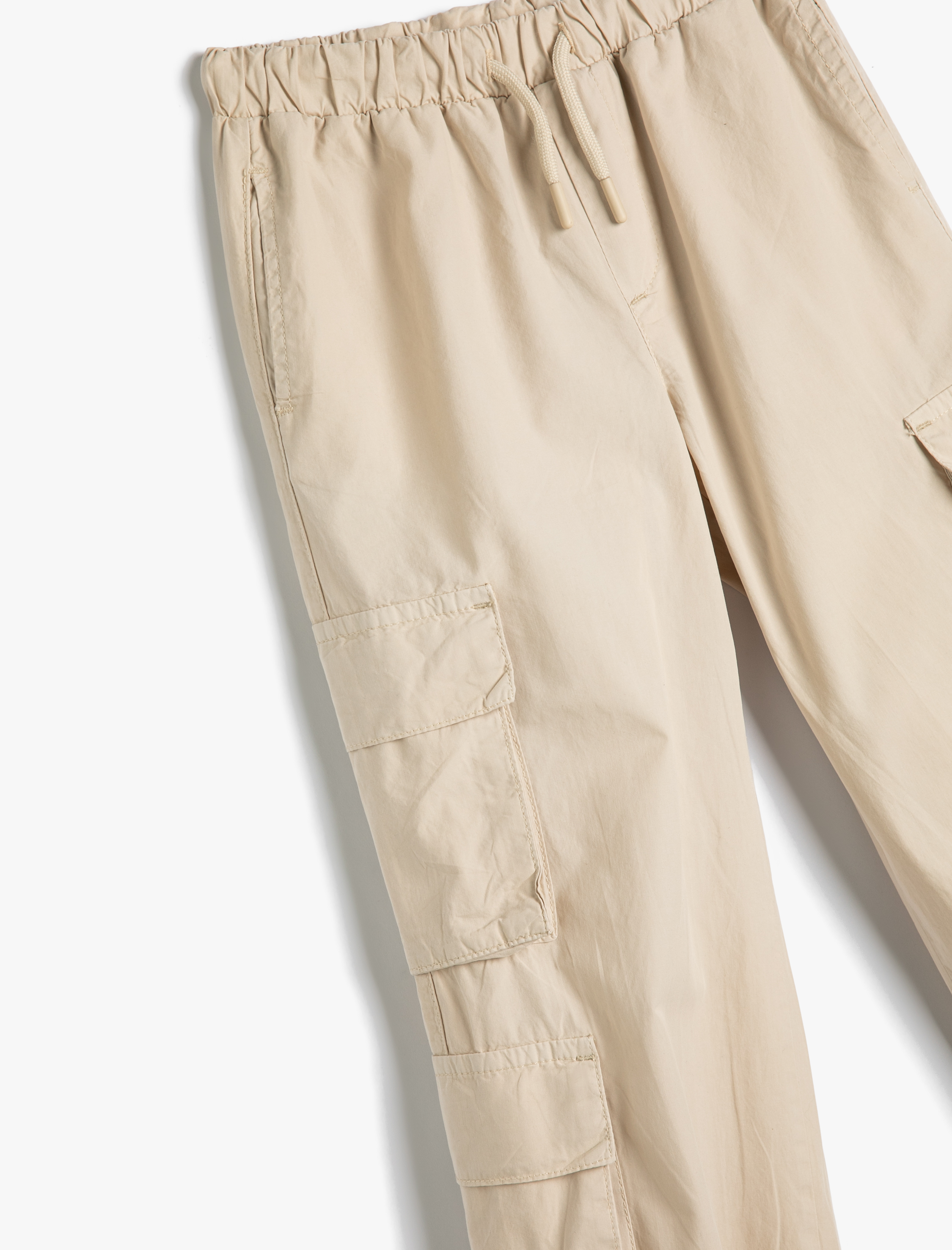  Erkek Çocuk Jogger Kargo Pantolon Pamuklu Beli Bağlamalı Cepli