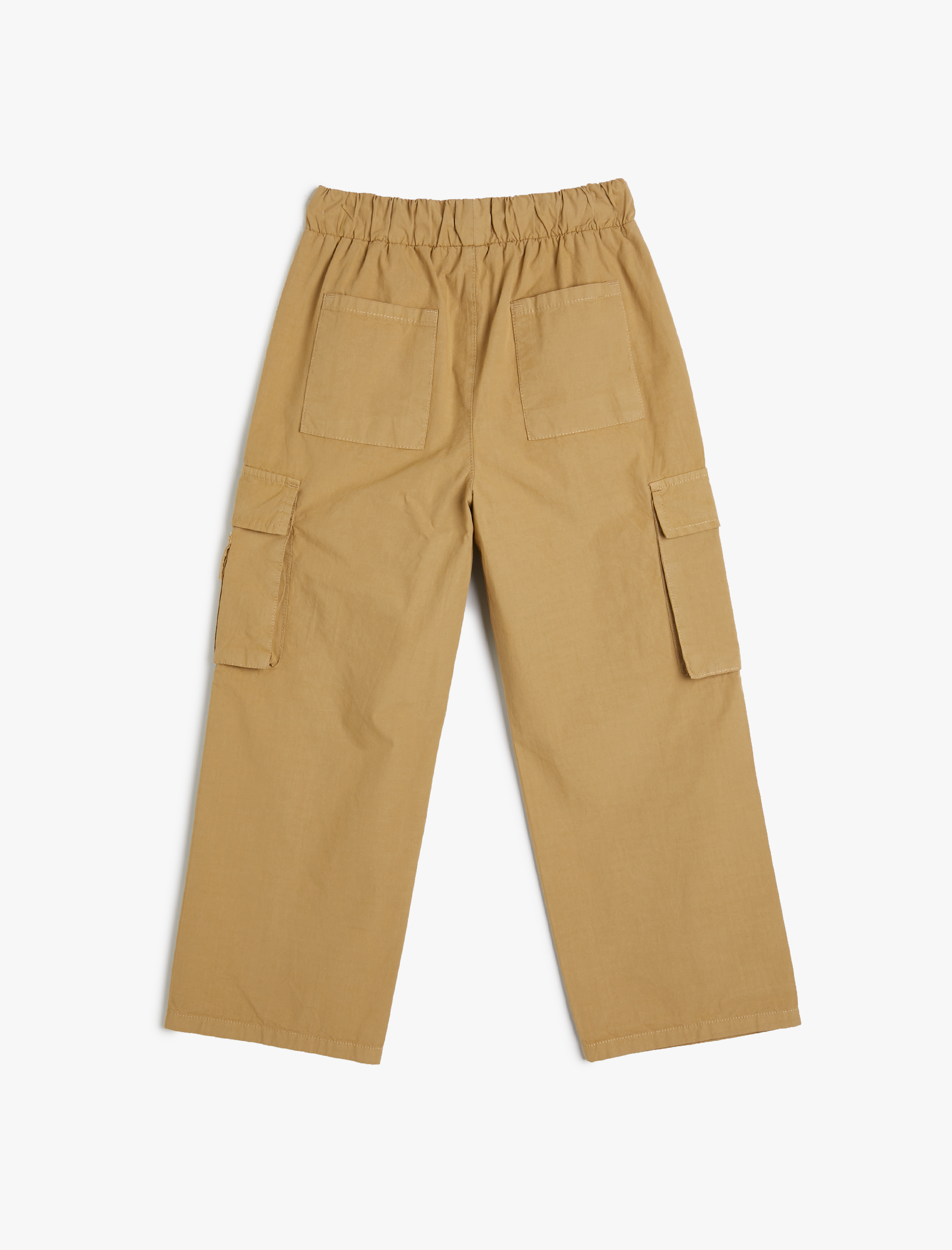  Erkek Çocuk Kargo Pantolon Geniş Paça Beli Bağlamalı Pamuklu
