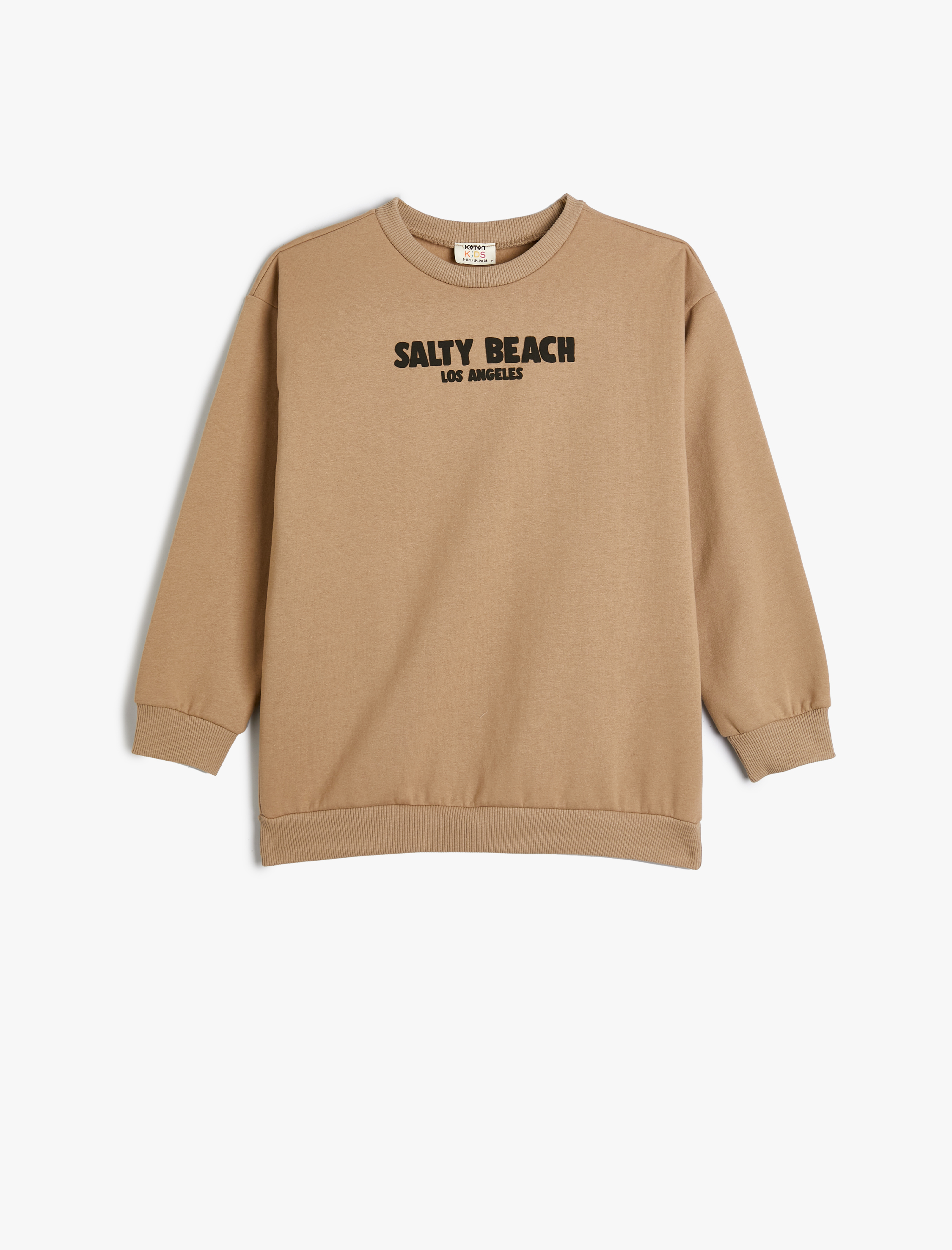  Erkek Çocuk Arkası Baskılı Sweatshirt Yuvarlak Yaka Şardonlu