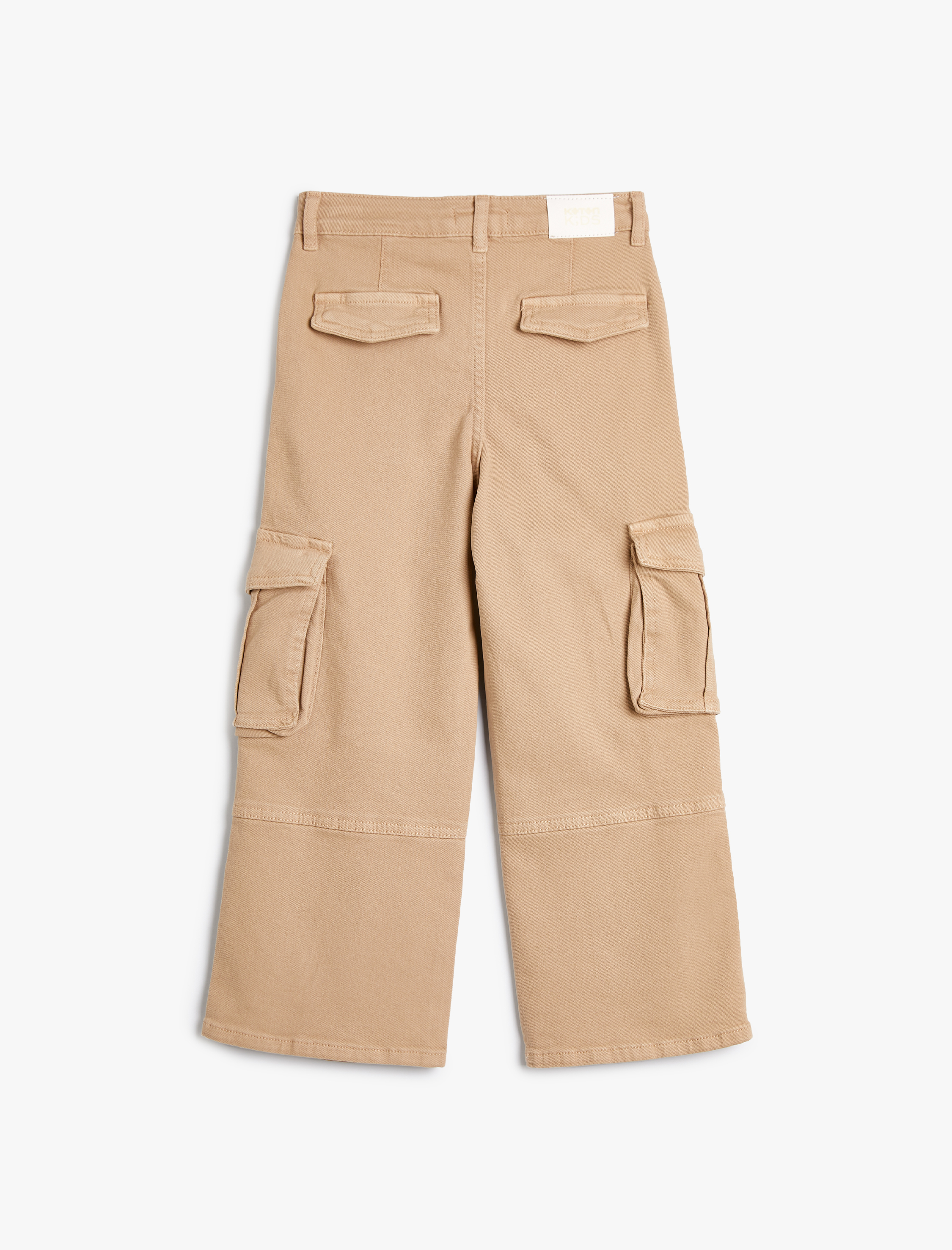  Kız Çocuk Kargo Kot Pantolon Bol Paça Pamuklu - Wide Leg Jean