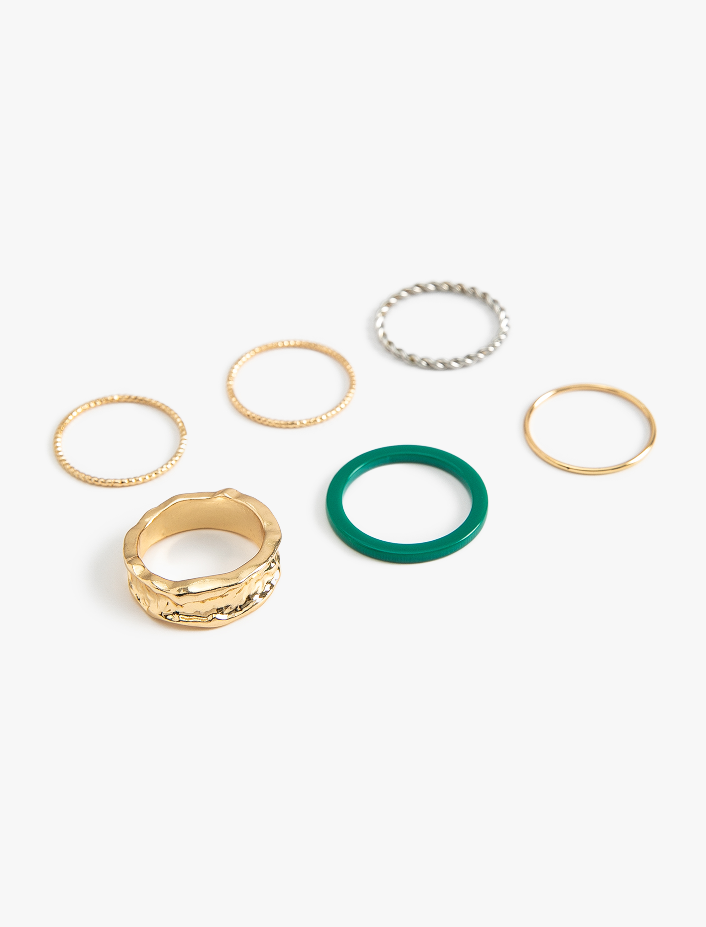  Kadın Yüzük Seti 6'lı Çelik Karışımlı