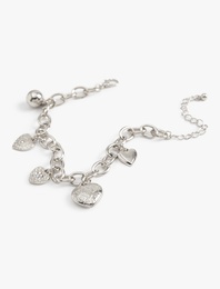 Zincir Bileklik Kalp Detaylı