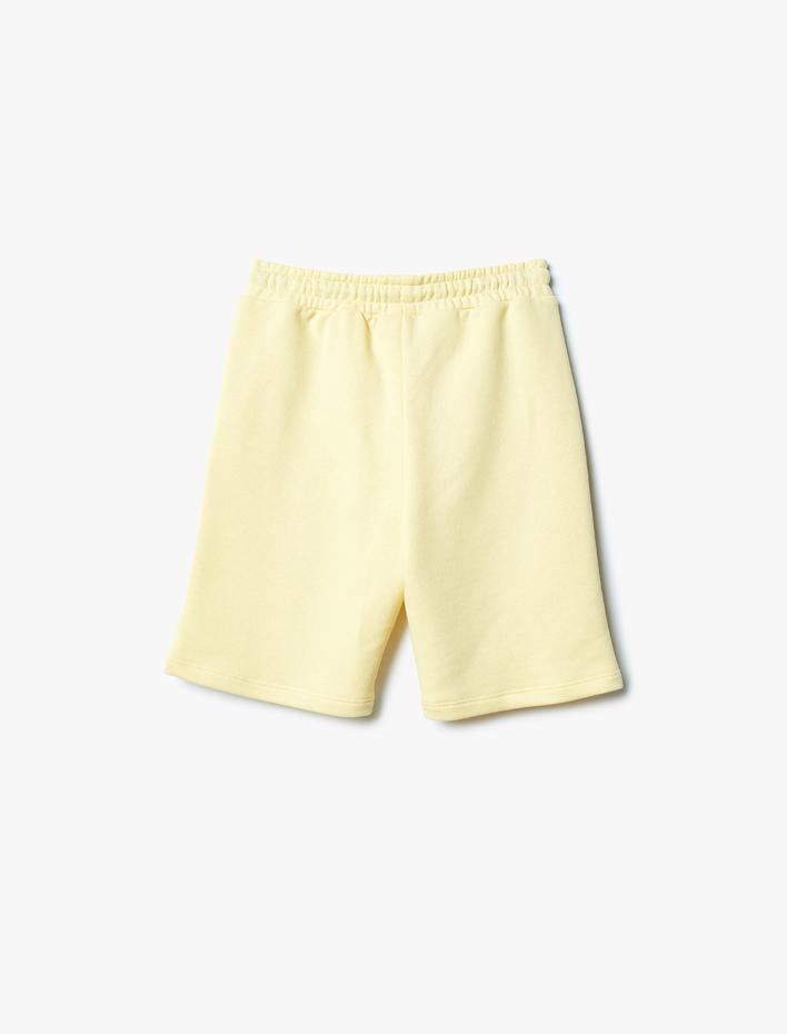 Erkek Çocuk Şort Slogan Baskılı Cepli Beli Bağlamalı