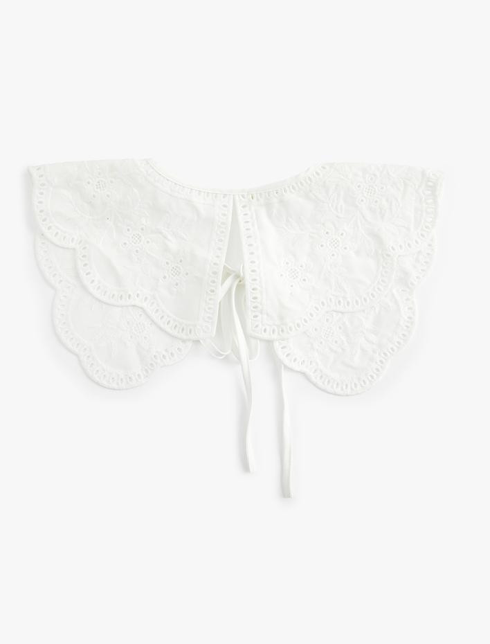 Kadın Fisto Seyyar Yaka Bağlamalı İşlemeli