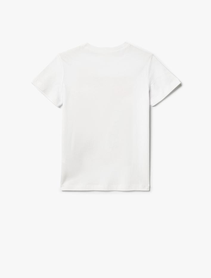 Erkek Çocuk Dinozorlu Tişört Kısa Kollu Bisiklet Yaka