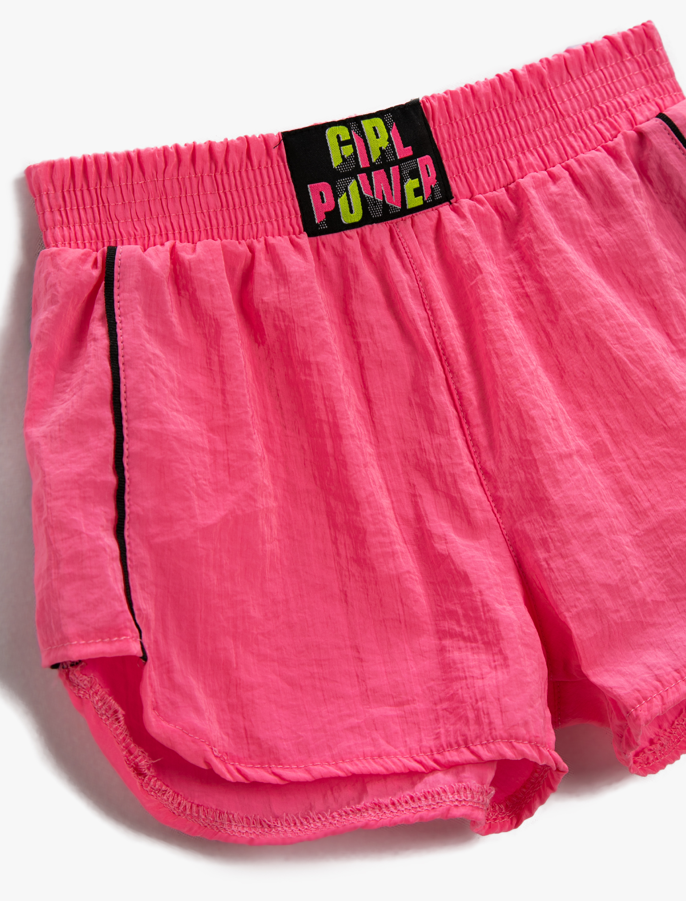  Kız Çocuk Mini Şort Şerit Detaylı Beli Lastikli