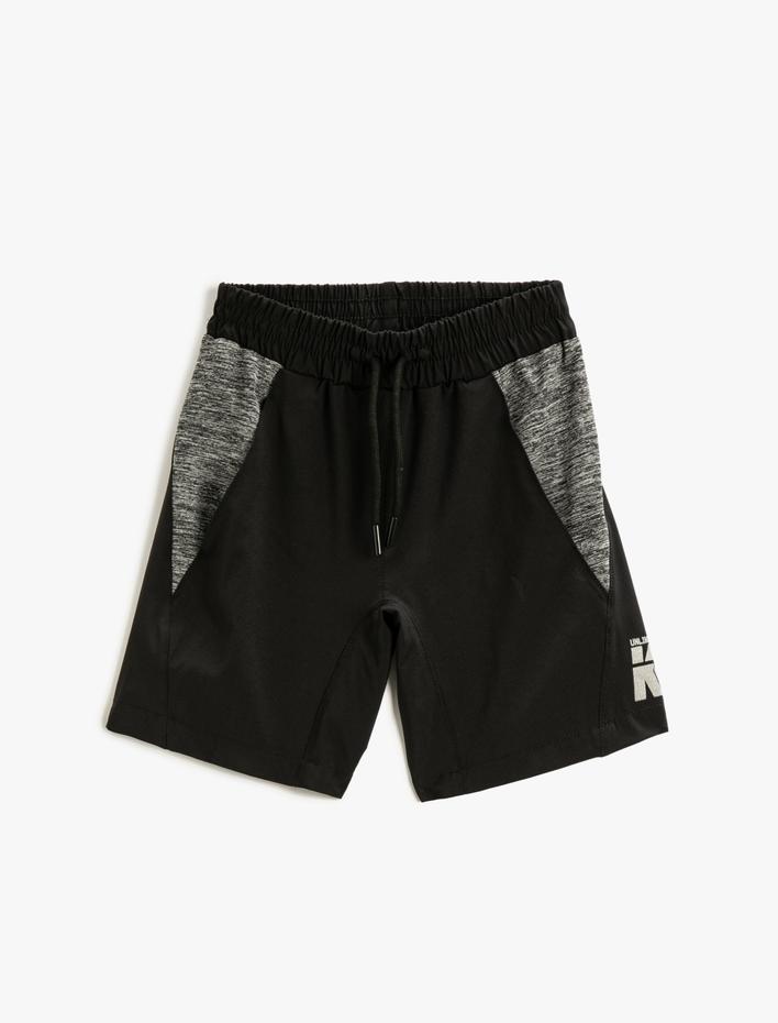 Erkek Çocuk Baskılı Spor Şort Beli Bağlamalı Lastikli