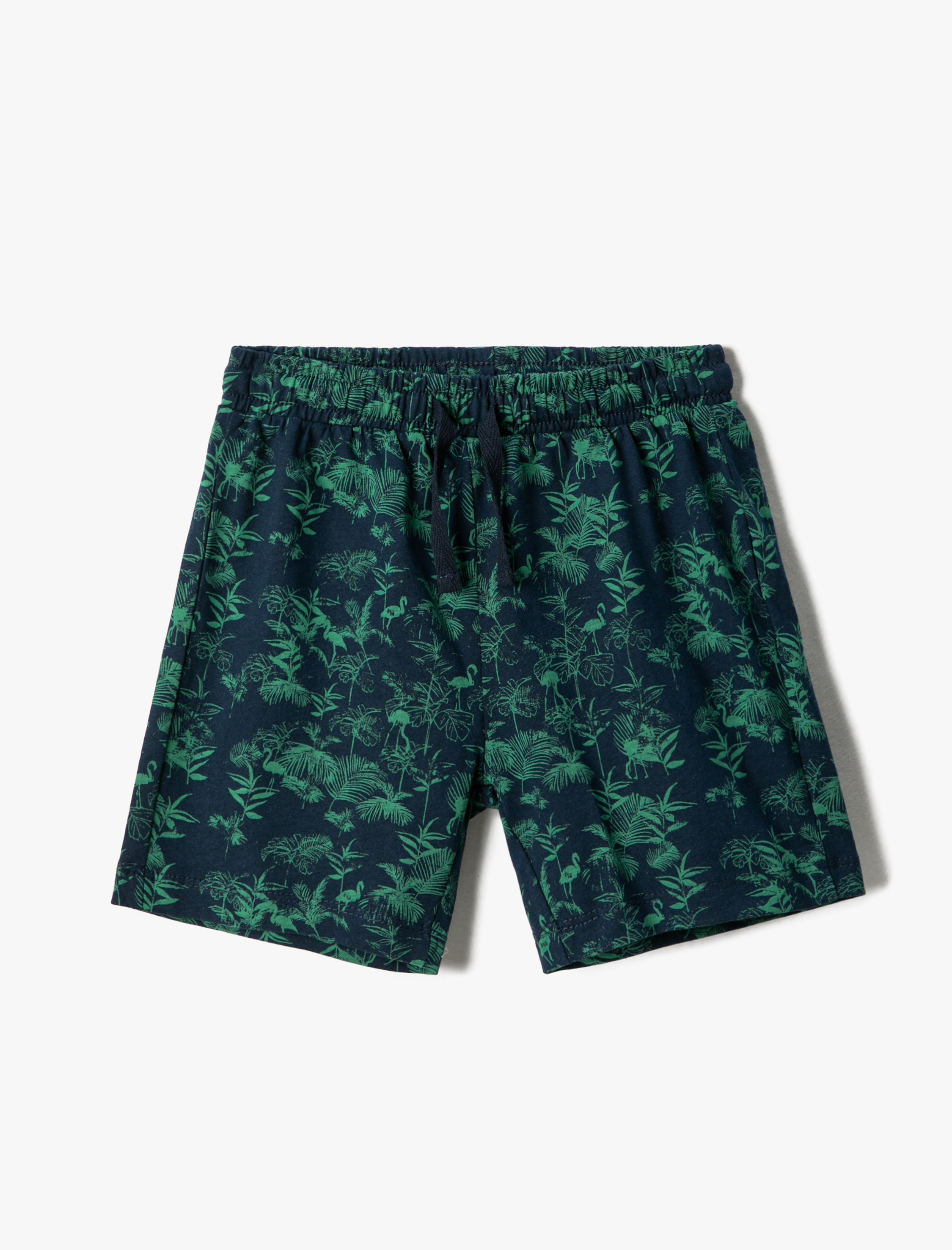  Erkek Çocuk Çiçek Baskılı Şort Beli Bağlamalı