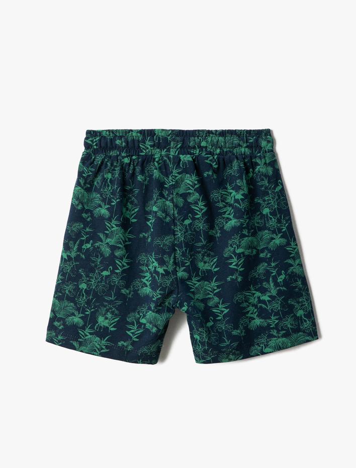 Erkek Çocuk Çiçek Baskılı Şort Beli Bağlamalı