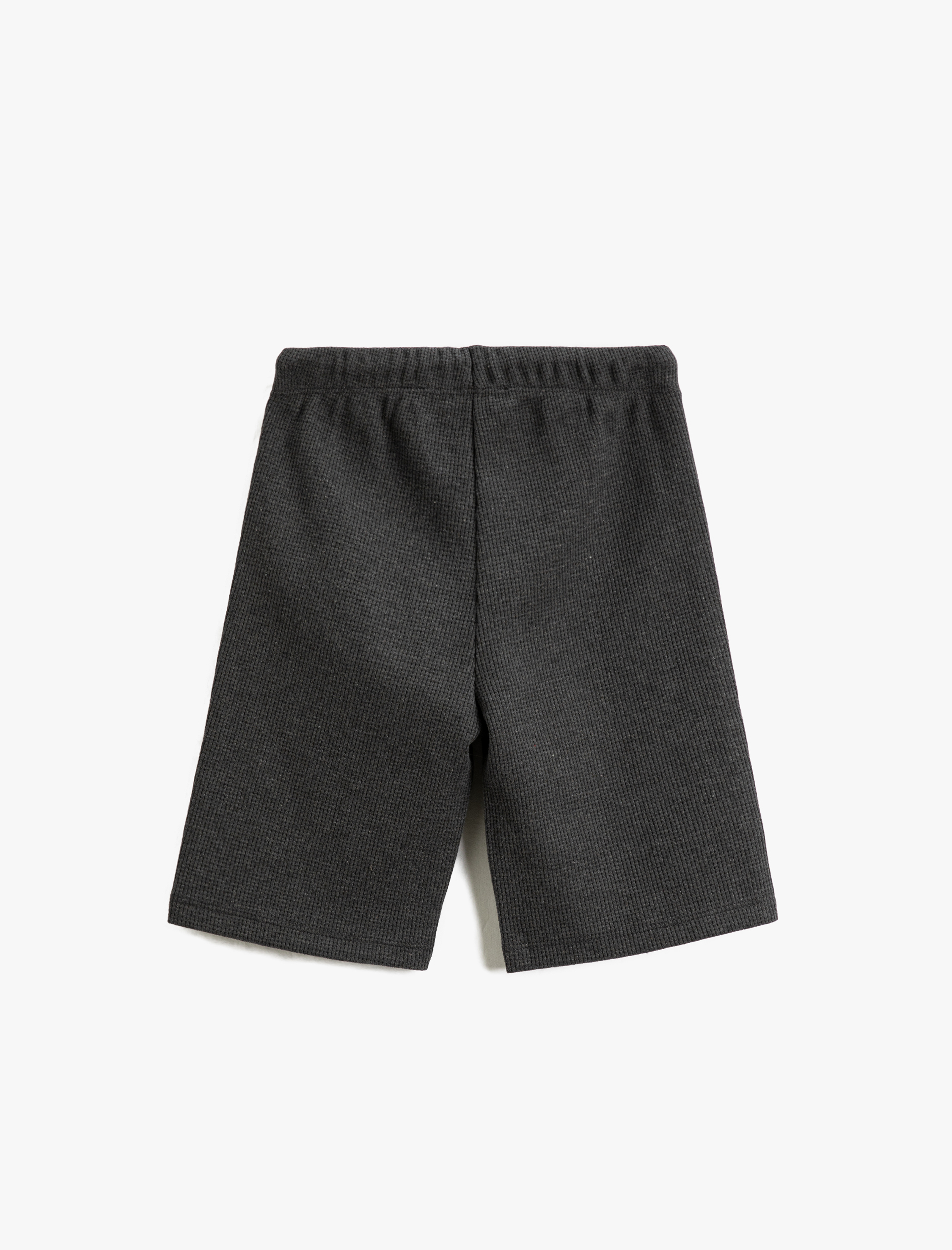  Erkek Çocuk Beli Bağlamalı Basic Şort Dokulu