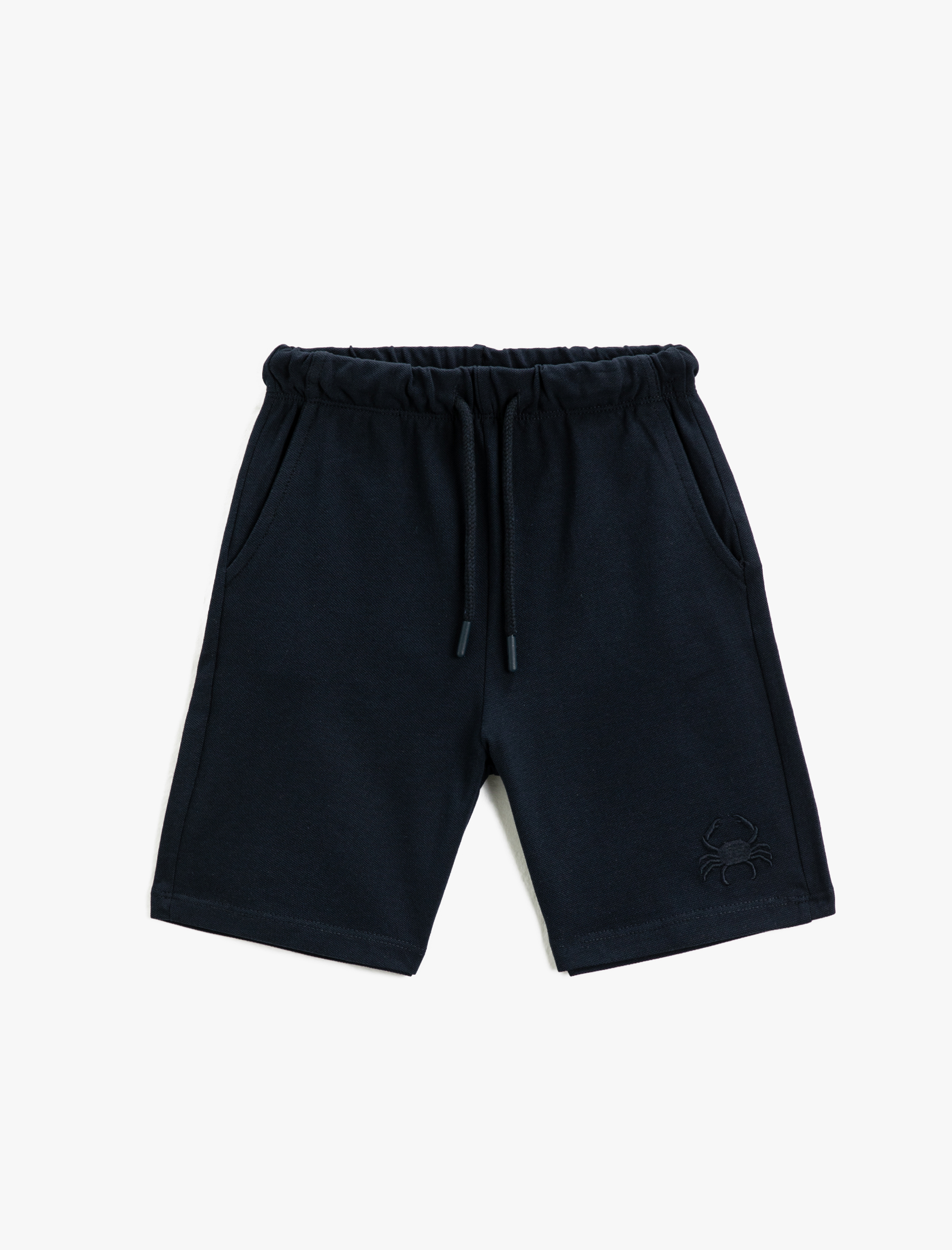  Erkek Çocuk Basic Şort Beli Bağlamalı Cepli Yengeç İşleme Detaylı