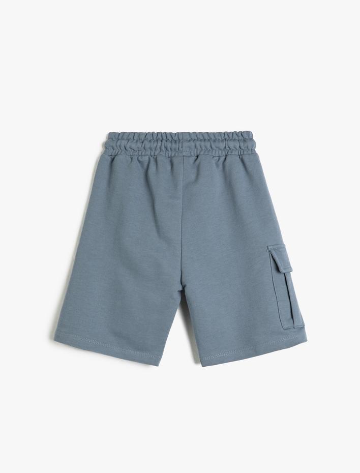 Erkek Çocuk Kargo Şort Beli Bağlamalı Cepli Pamuklu