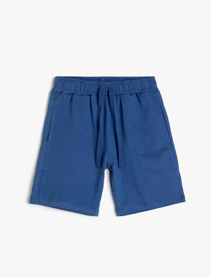Erkek Çocuk Şort Basic Beli Bağlamalı Cepli Pamuklu