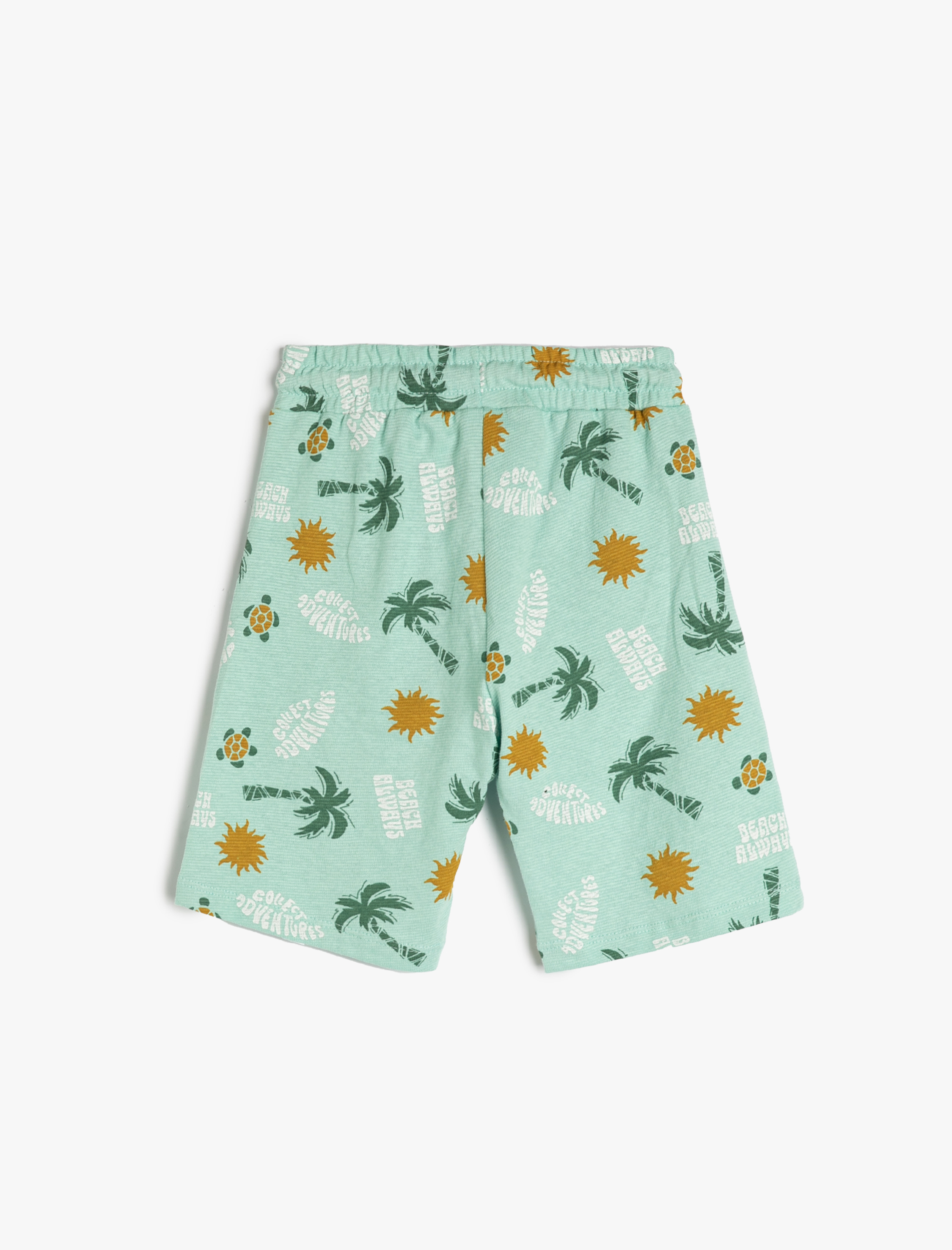  Erkek Çocuk Şort Beli Bağlamalı Cepli Baskılı Pamuklu