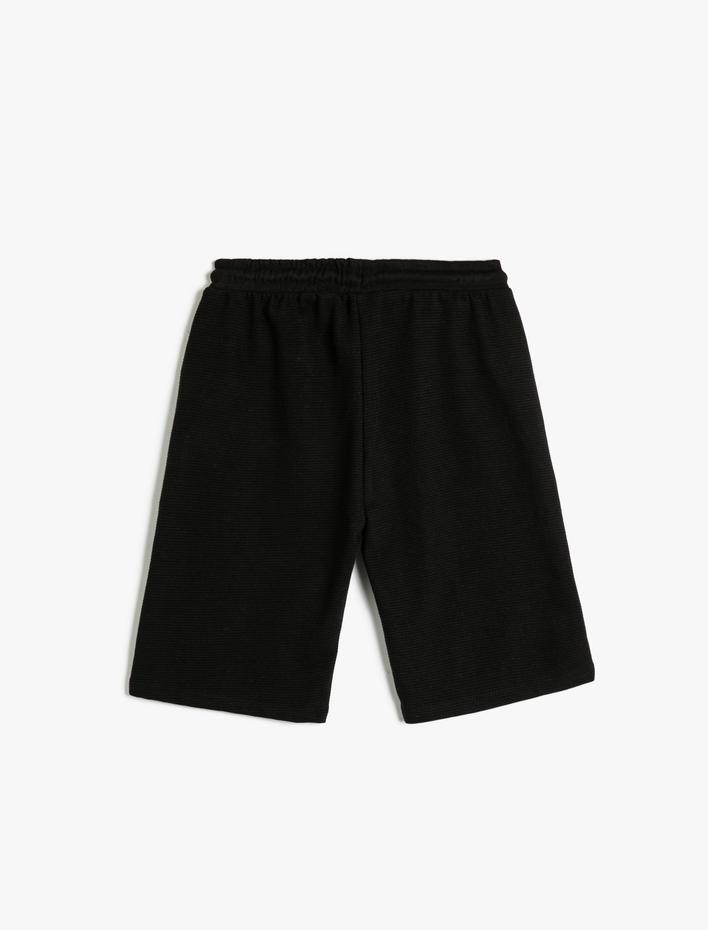 Erkek Çocuk Şort Beli Bağlamalı Cepli Baskı Detaylı