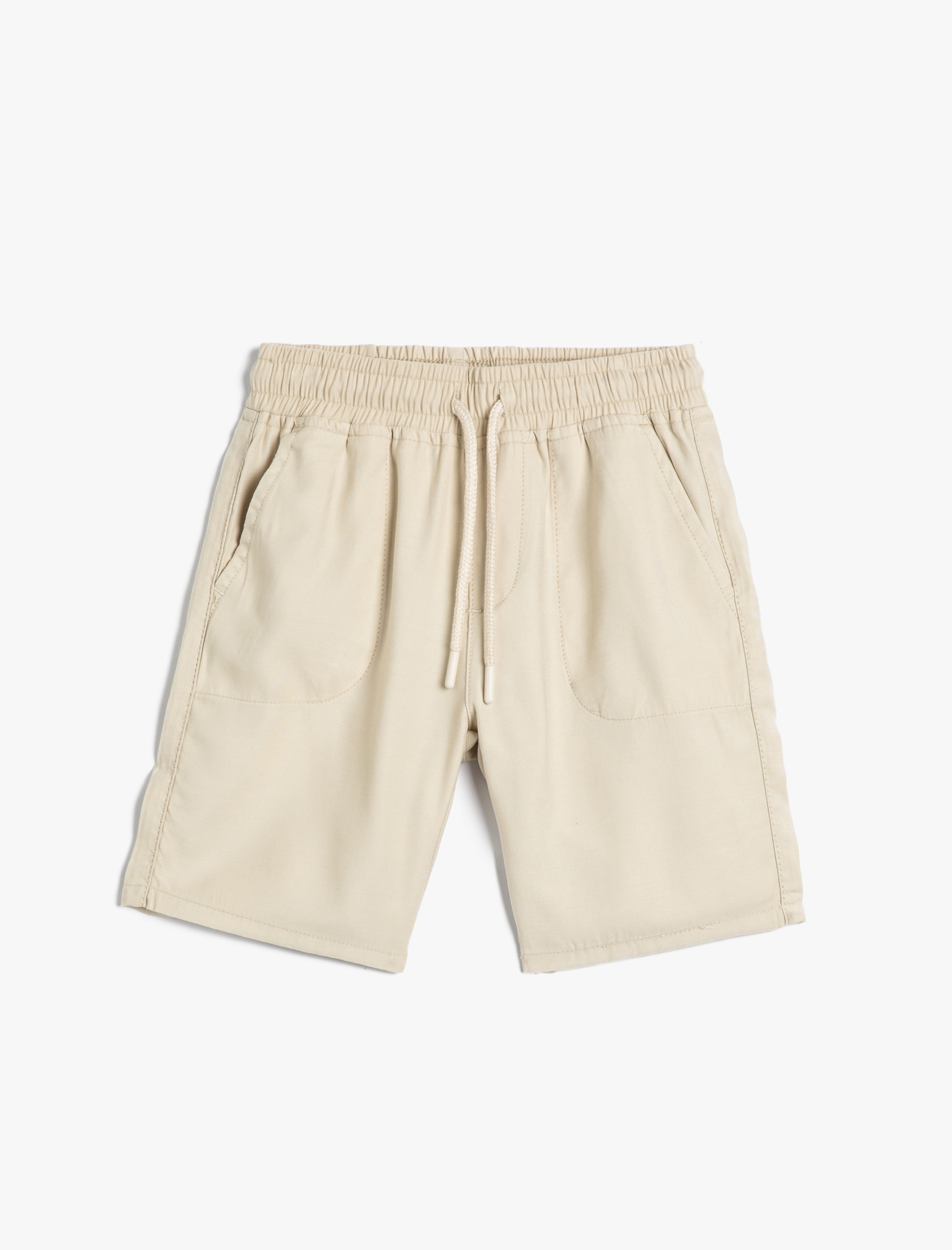  Erkek Çocuk Şort Beli Bağlamalı Cepli Rayon Kumaş