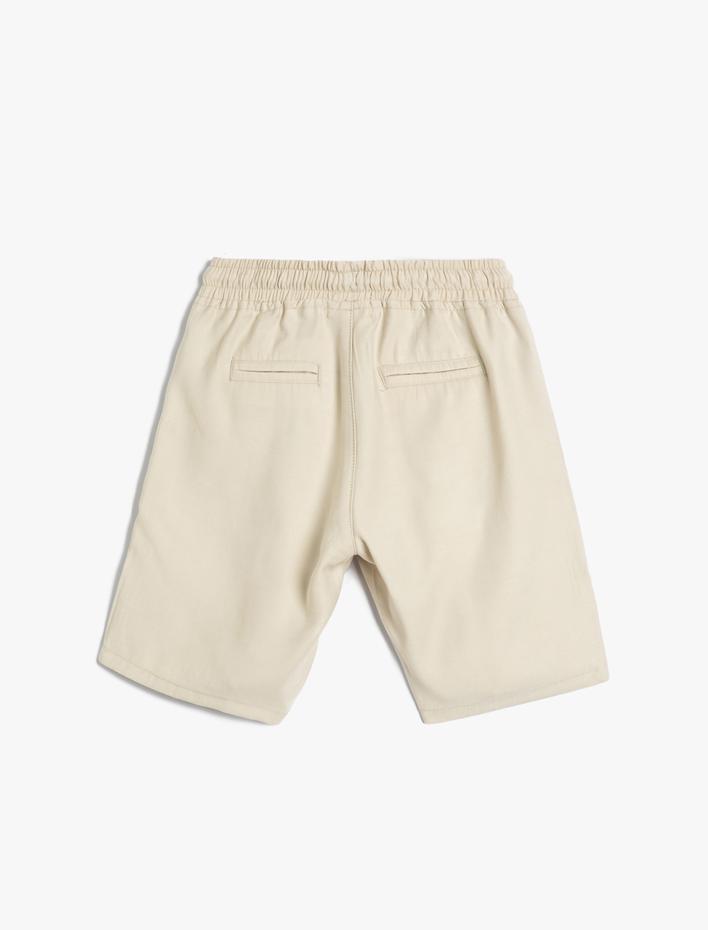 Erkek Çocuk Şort Beli Bağlamalı Cepli Rayon Kumaş