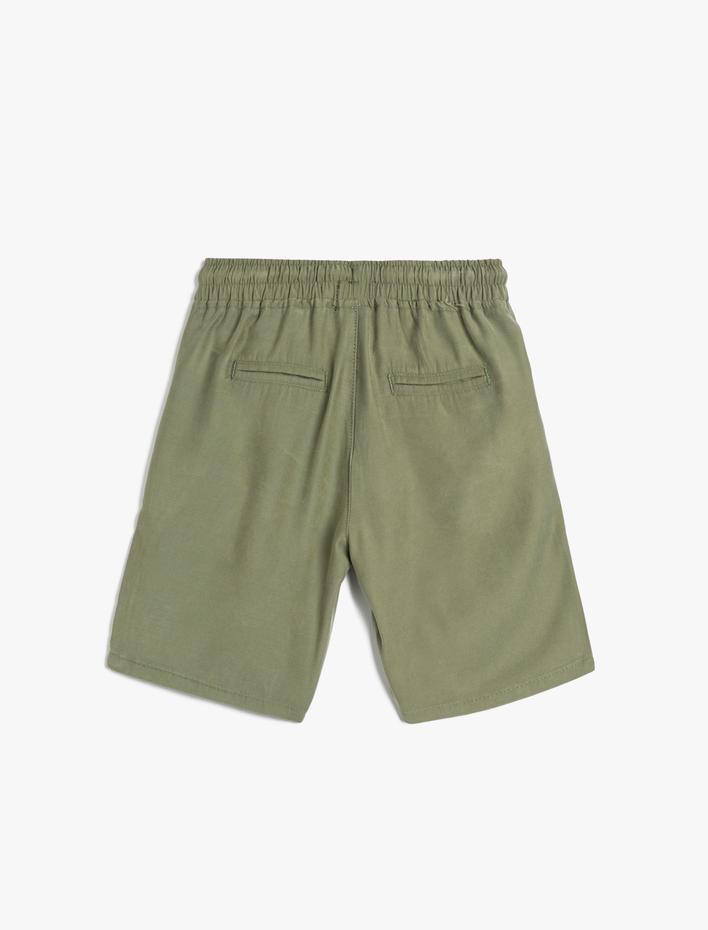 Erkek Çocuk Şort Beli Bağlamalı Cepli Rayon Kumaş