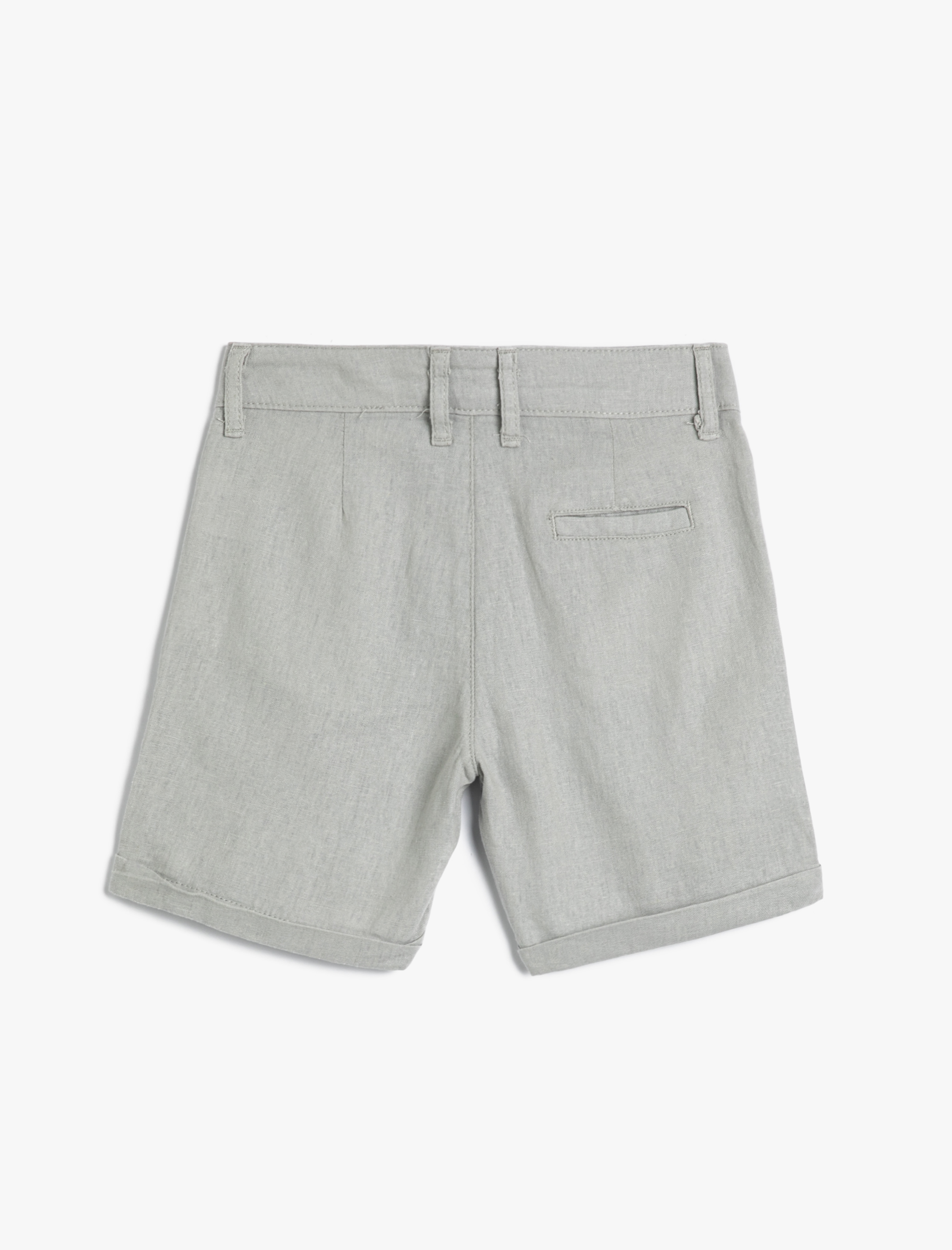  Erkek Çocuk Keten Şort Düğmeli Cepli