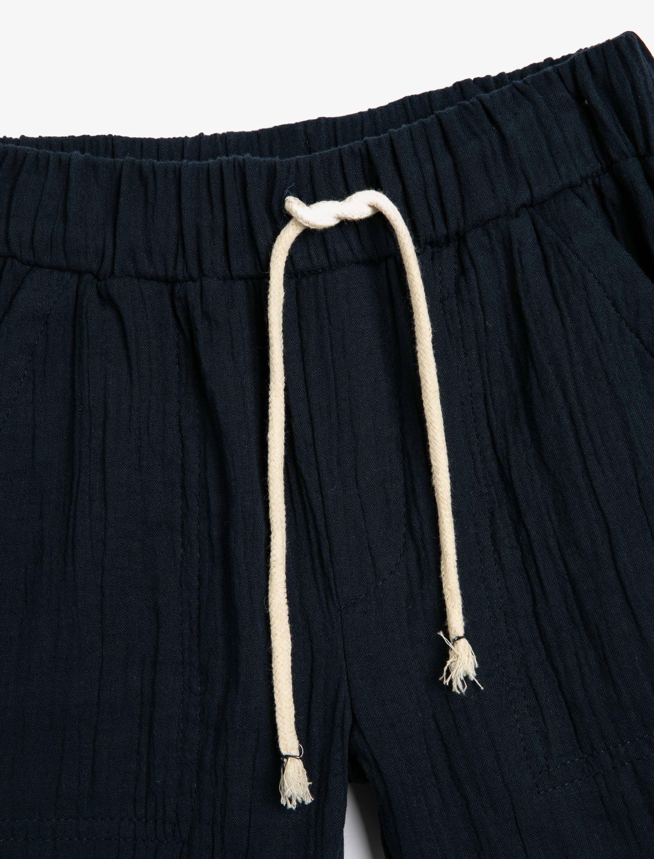  Erkek Çocuk Şort Cepli Beli Lastikli Pamuklu Müslin Kumaş