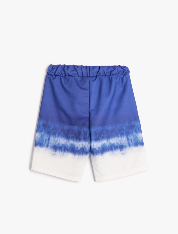 Erkek Çocuk Şort Batik Desenli Beli Bağlamalı Cepli Pamuklu