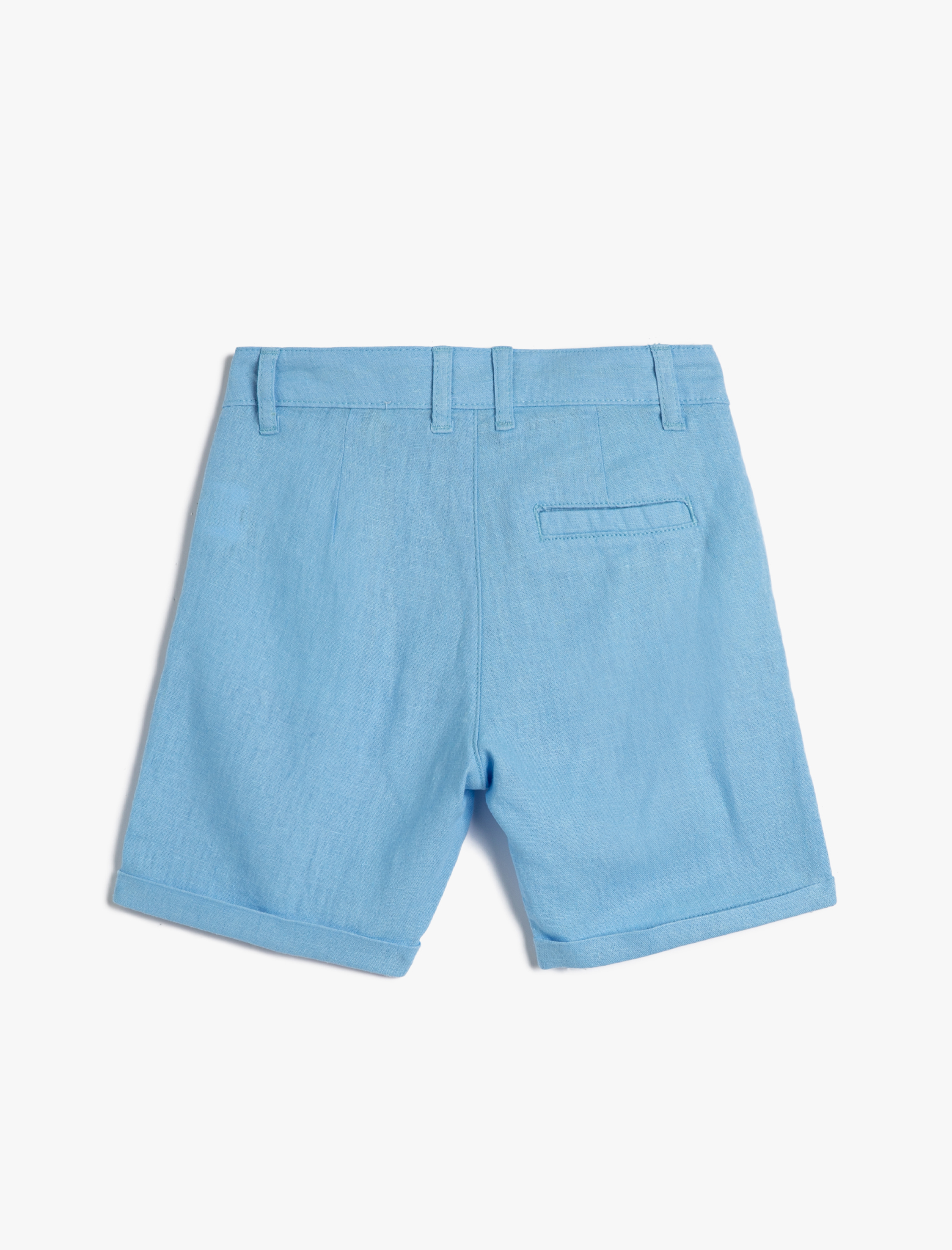  Erkek Çocuk Keten Şort Düğmeli Cepli
