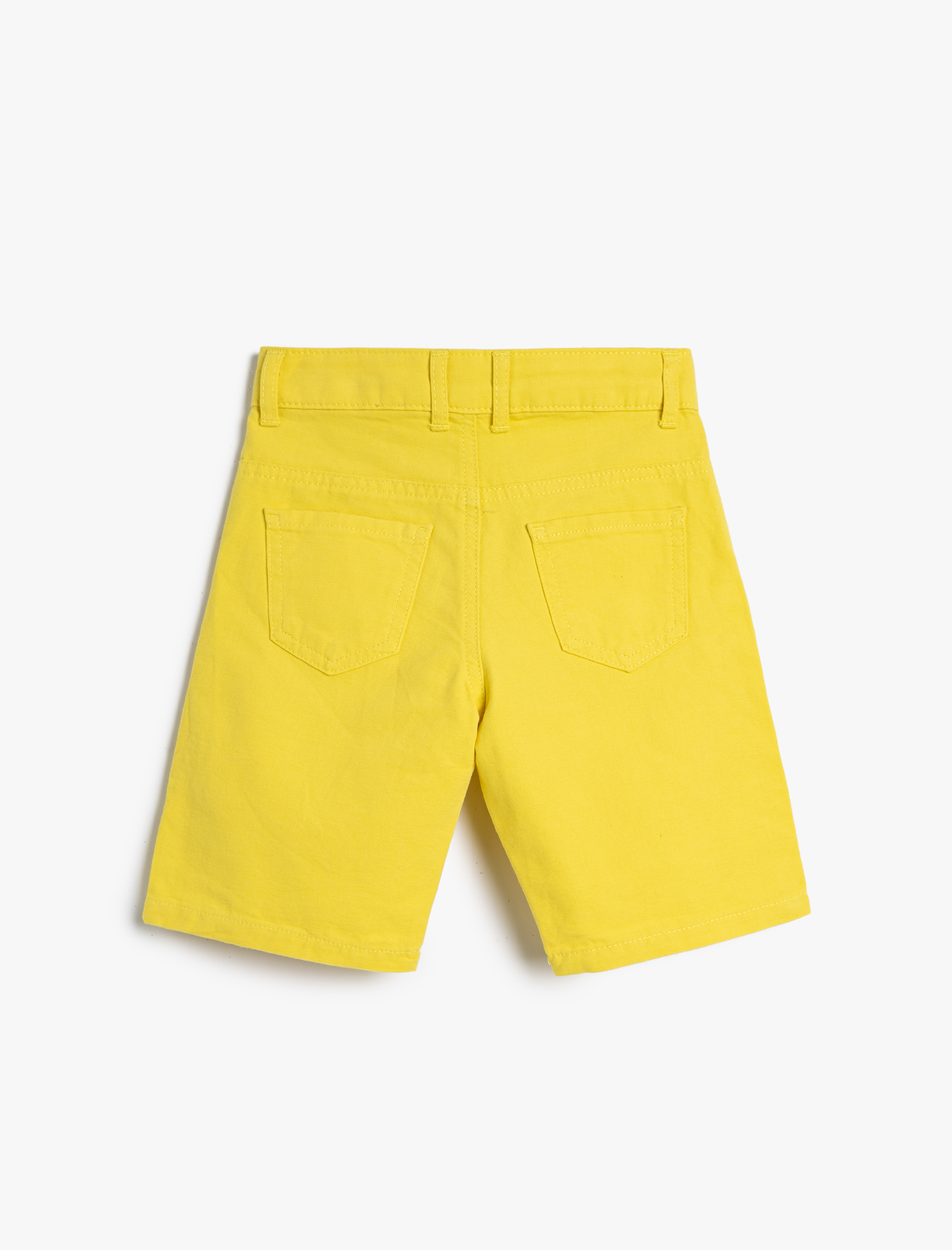  Erkek Çocuk Chino Şort Beli Ayarlanabilir Lastikli Cepli Pamuklu