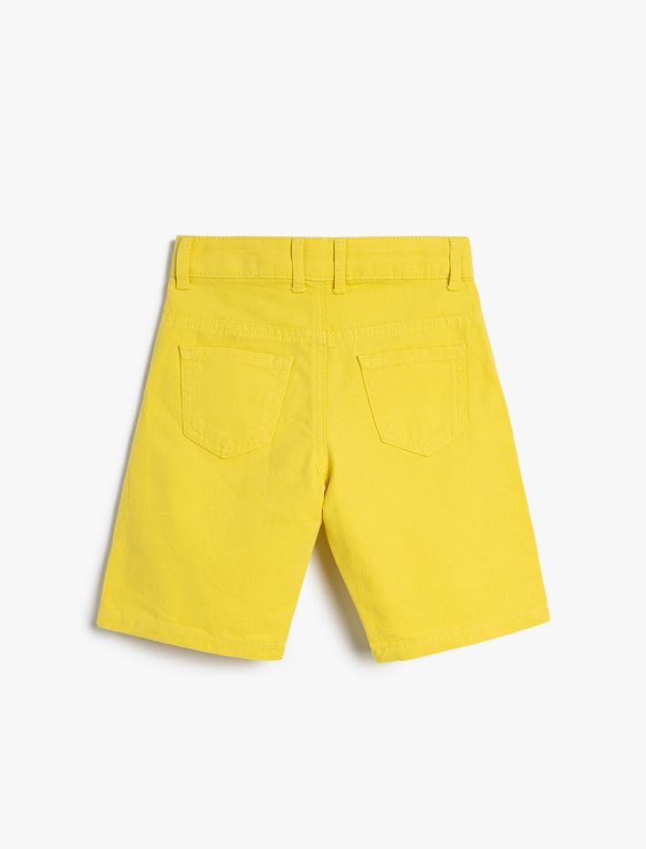 Erkek Çocuk Chino Şort Beli Ayarlanabilir Lastikli Cepli Pamuklu