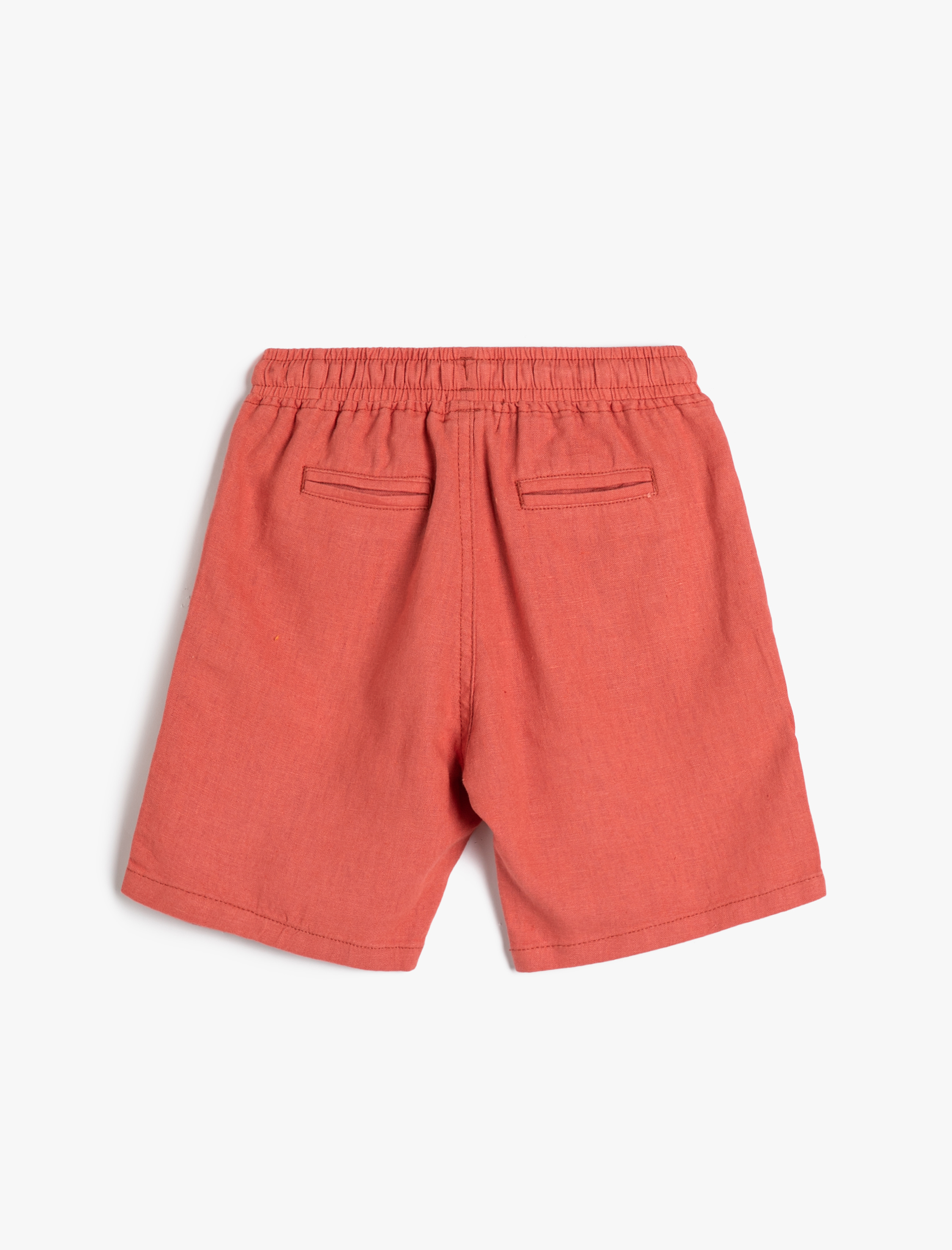  Erkek Çocuk Şort Keten Karışımlı Beli Bağlamalı Cepli