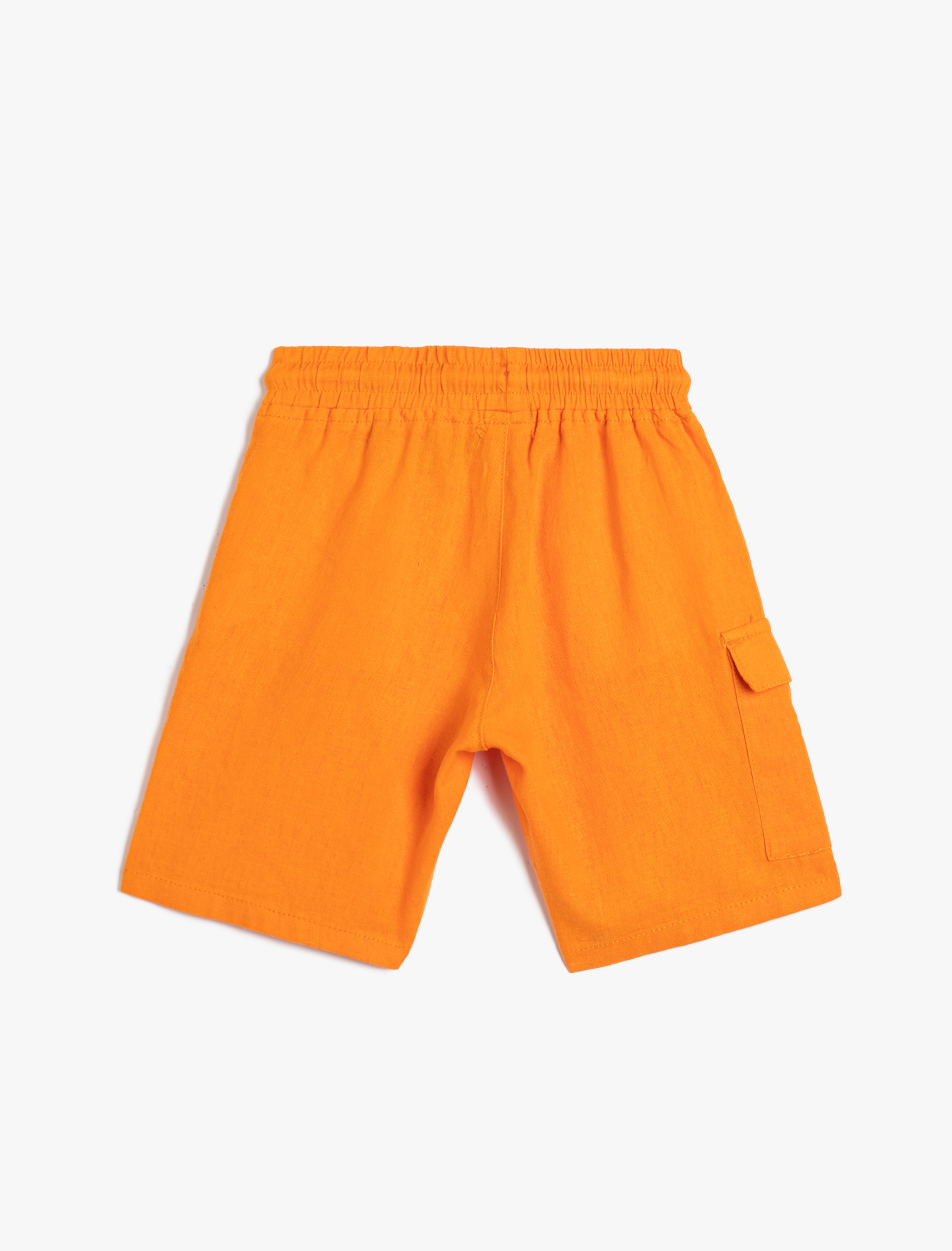  Erkek Çocuk Keten Şort Beli Bağlamalı Cepli
