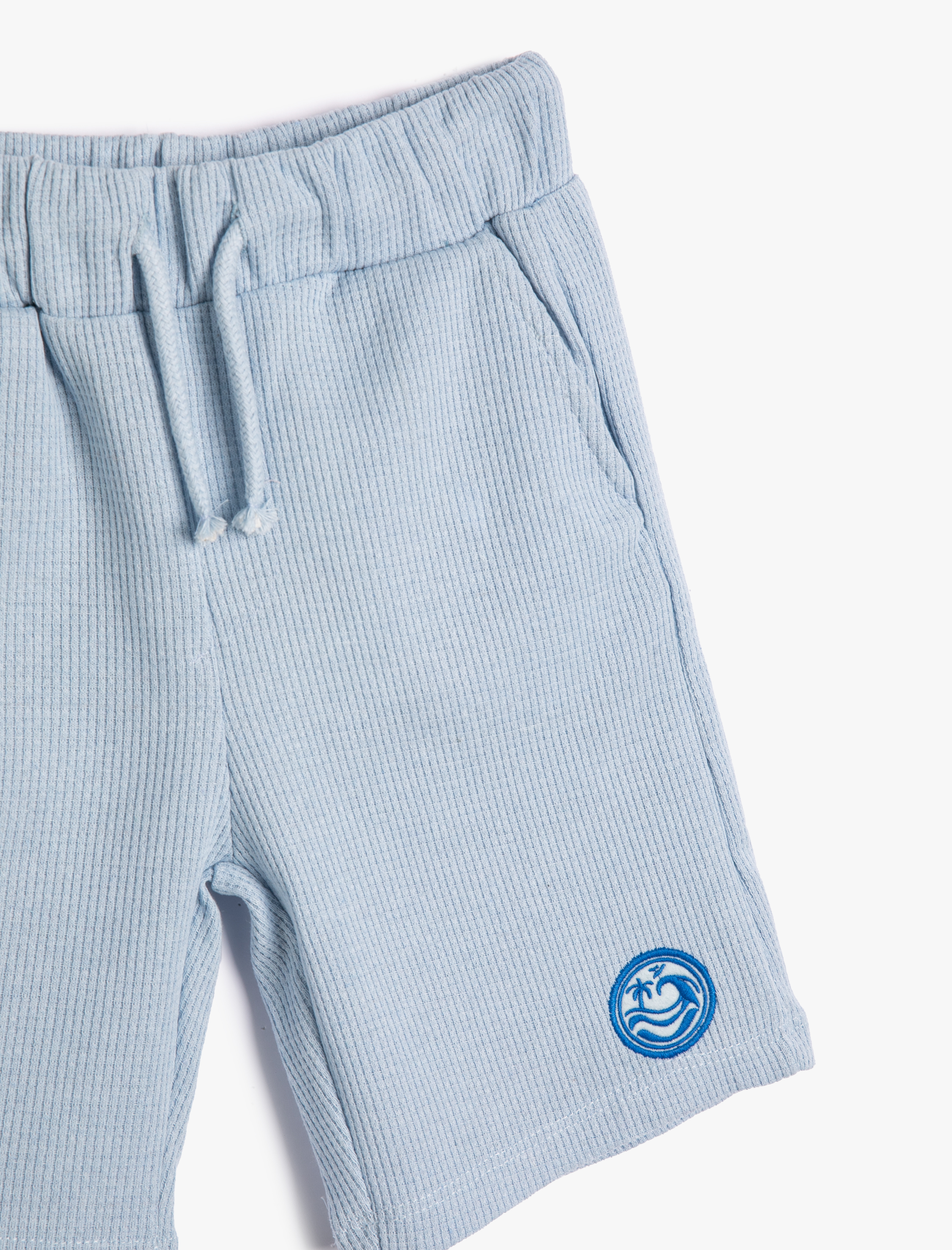  Erkek Çocuk Şort Beli Bağlamalı Cepli Dokulu